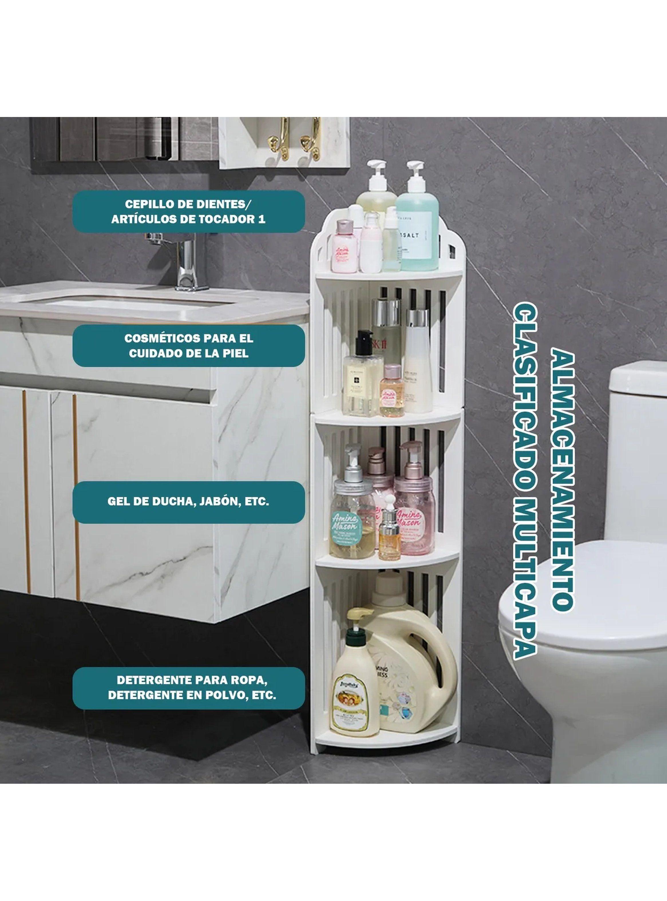 Estantería de Almacenamiento Vertical Plástica Multiusos Blanca-9