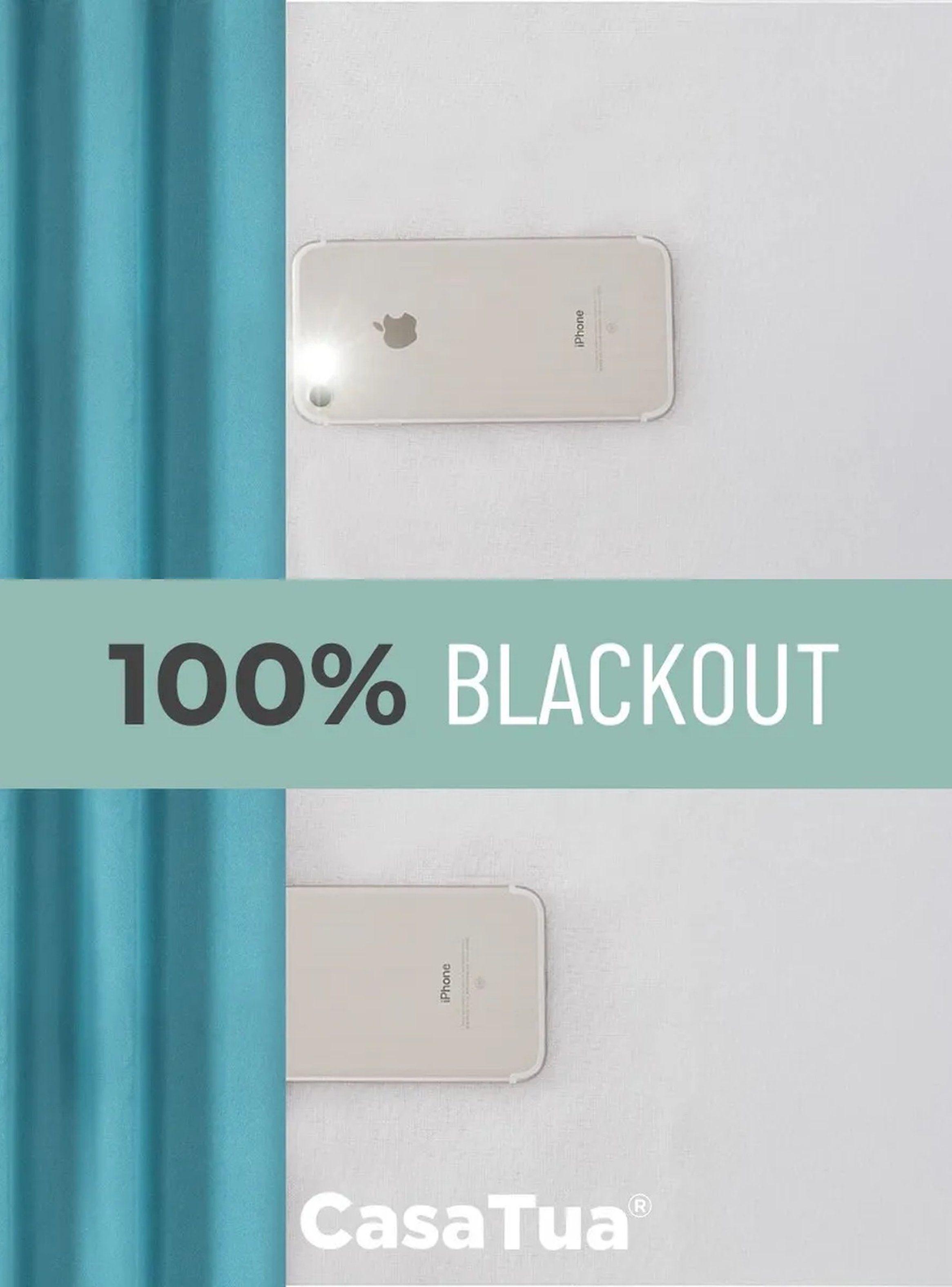 Cortinas Blackout 100% Poliéster 140x140 cm Azul-2