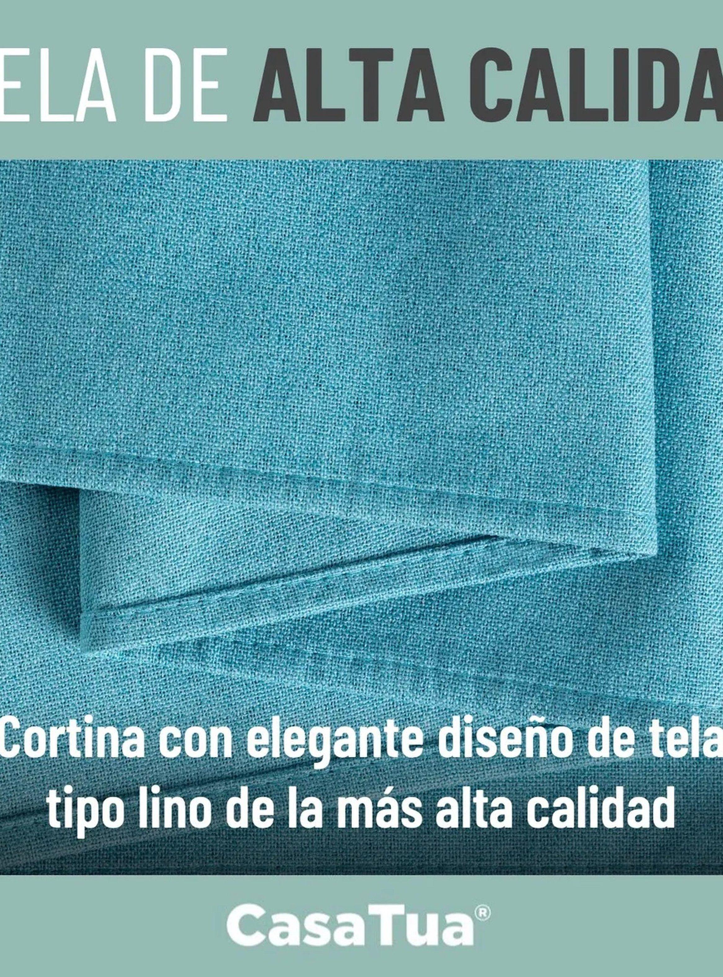 Cortinas Blackout 100% Poliéster 140x140 cm Azul-3
