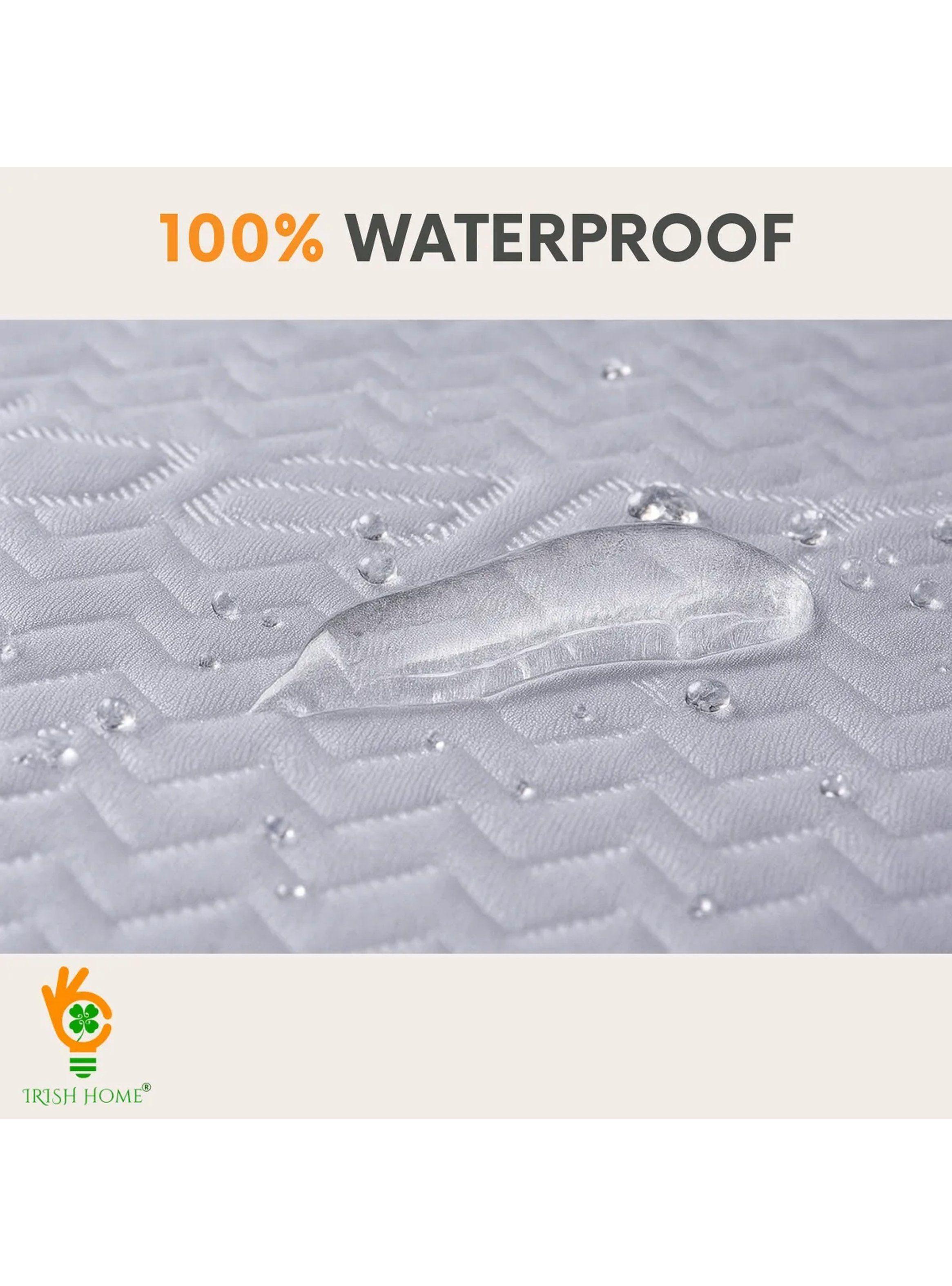 Protector de Colchón Impermeable Acolchado Poliéster Blanco | King 180x200x35 cm-6