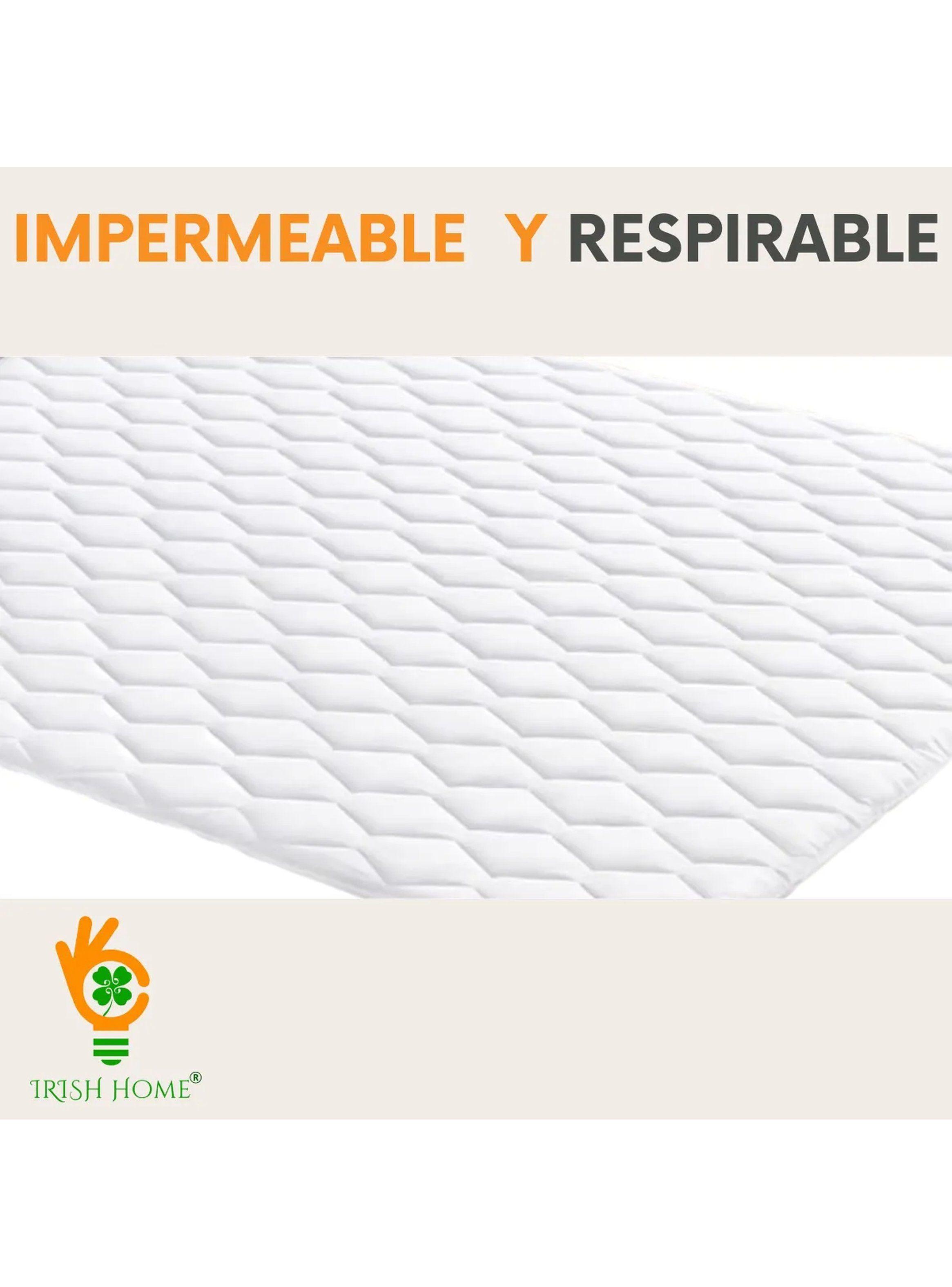 Protector de Colchón Impermeable Acolchado Poliéster Blanco | King 180x200x35 cm-9
