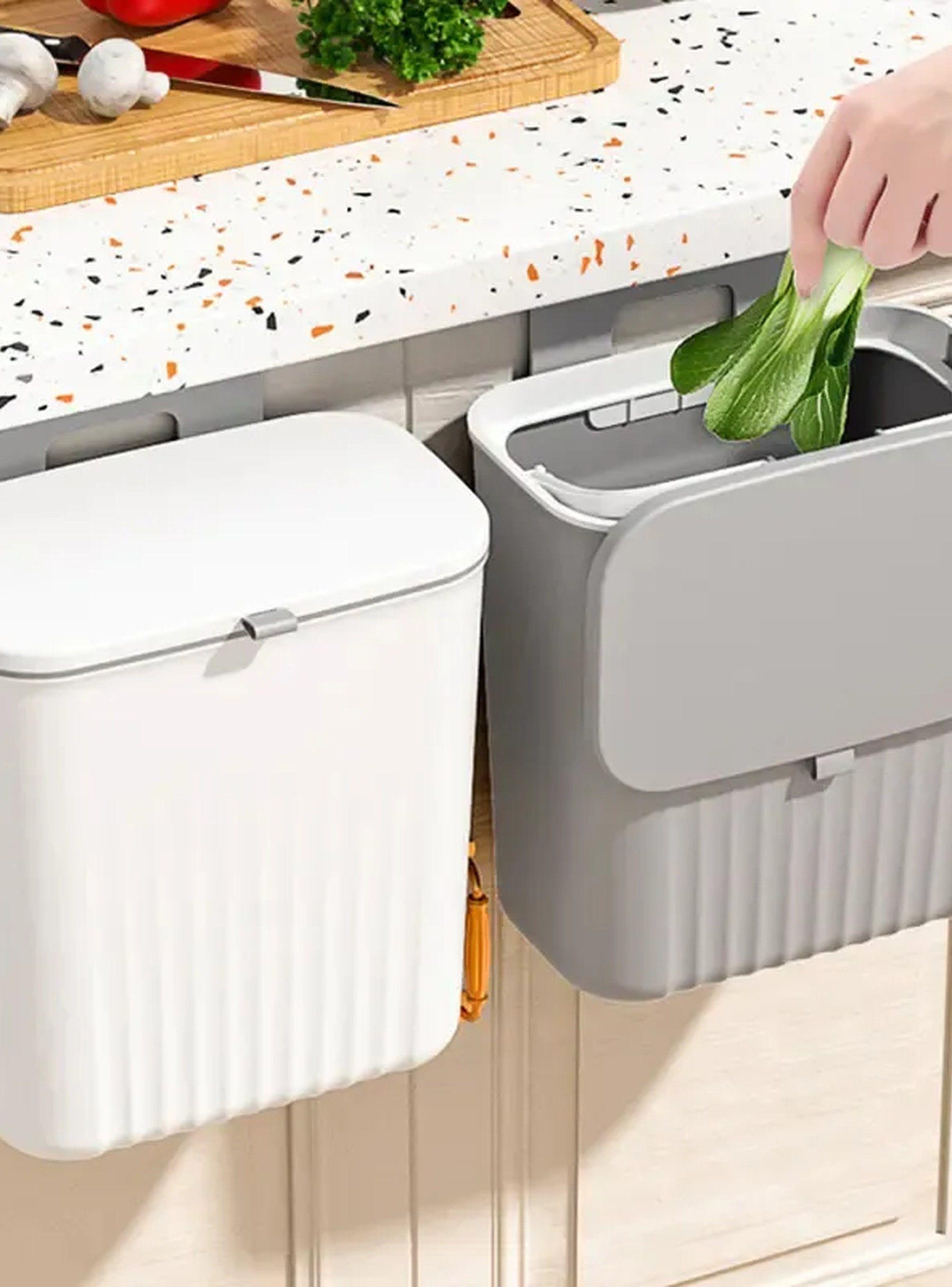 Cubos de Basura con Montaje en Puerta para Cocina 9L Rectangulares-2