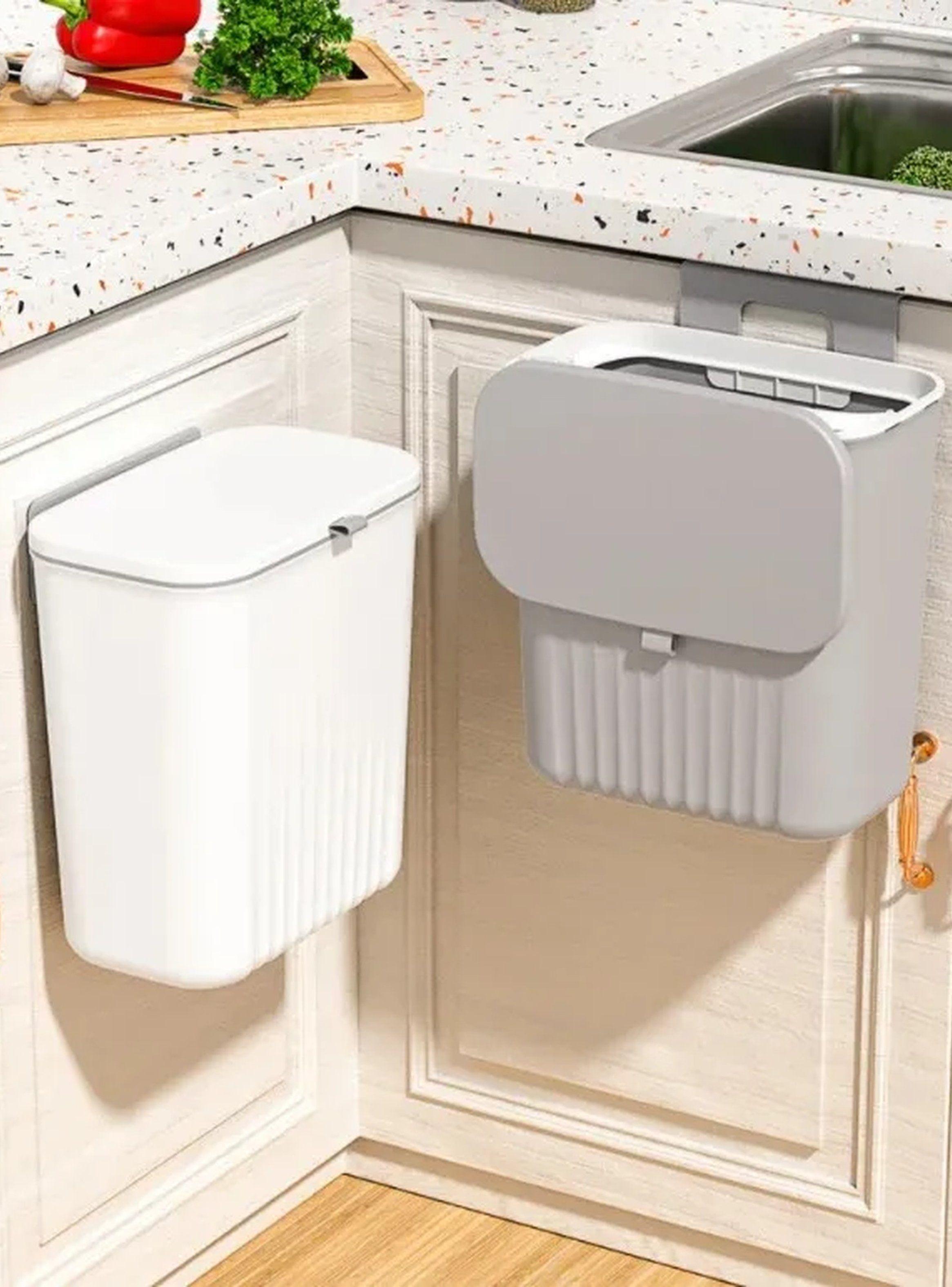 Cubos de Basura con Montaje en Puerta para Cocina 9L Rectangulares-4