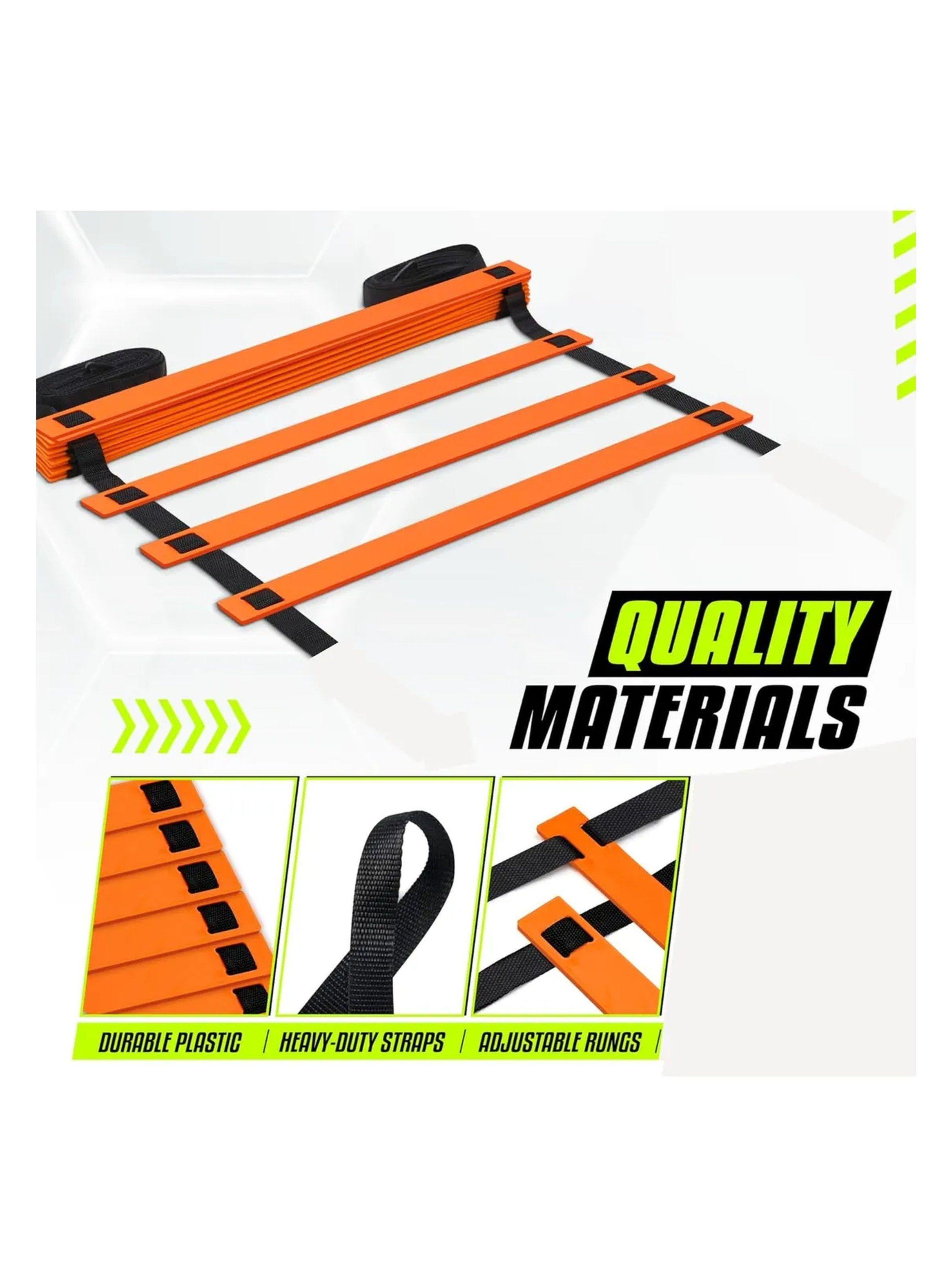Escalera de Agilidad Deportiva Plástico Duradero Rungs Ajustables-1