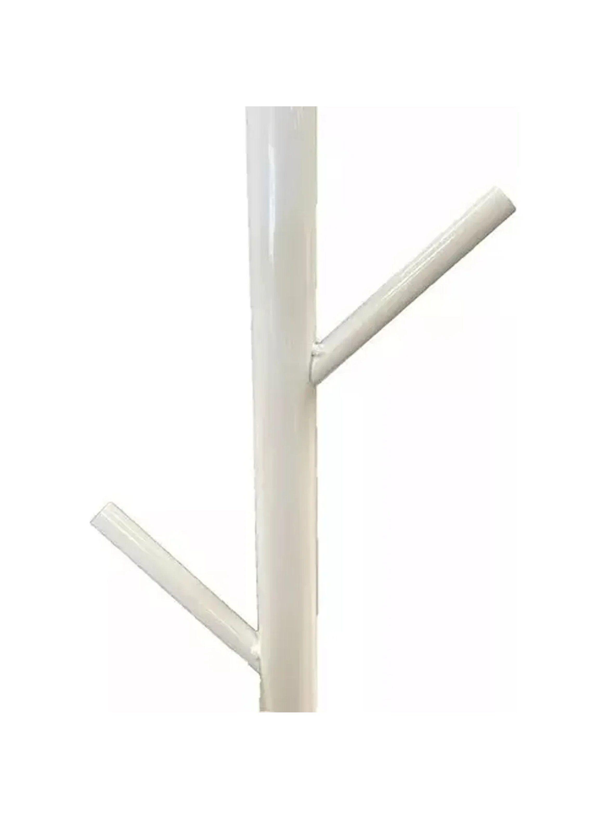 Perchero de Pie Metálico 174cm Blanco Base Negra-2