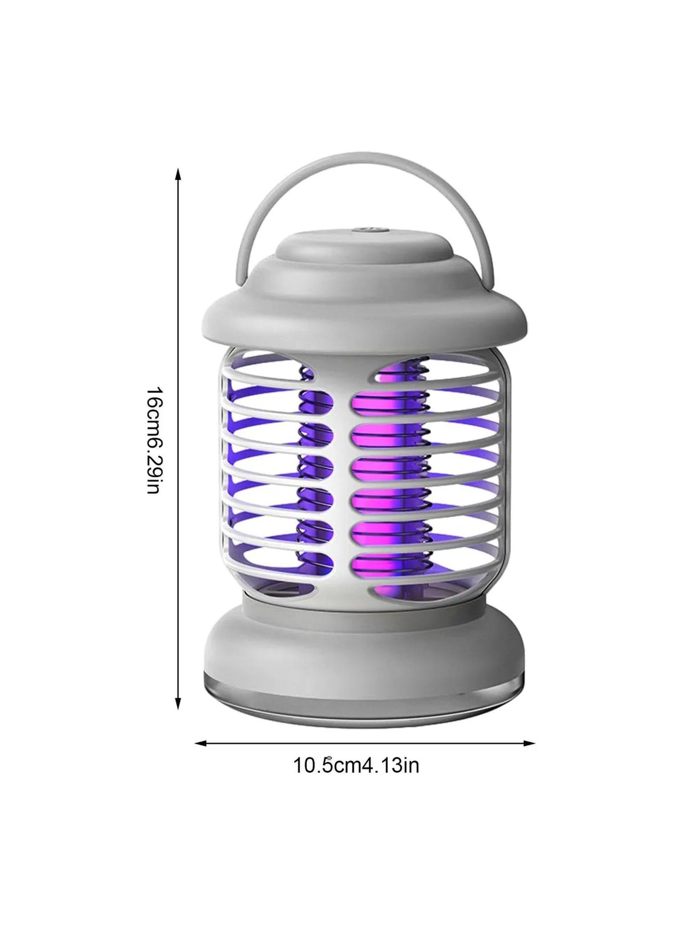 Lámpara Antimosquitos Portátil Luz UV Recargable 16cm Gris-2