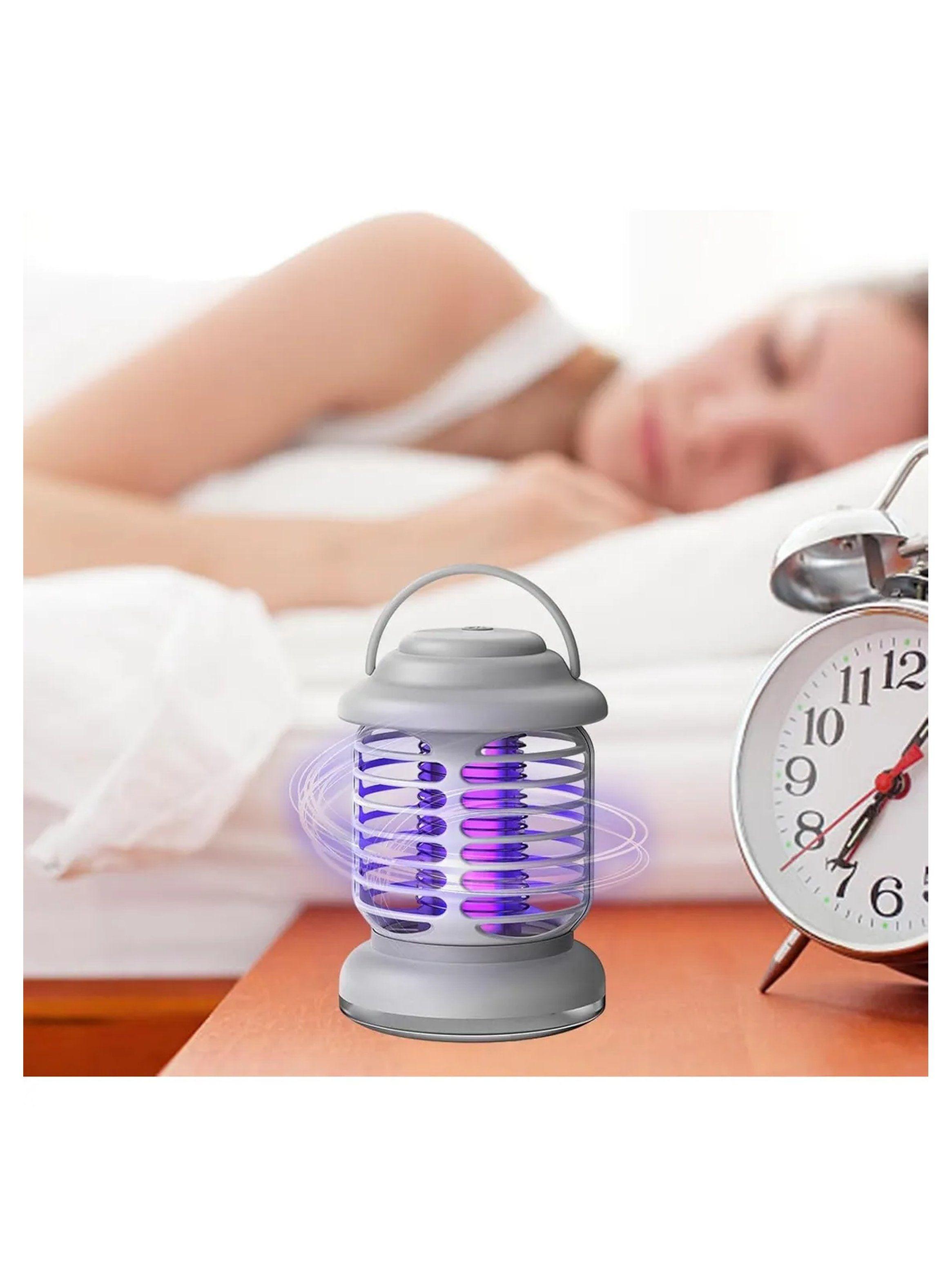 Lámpara Antimosquitos Portátil Luz UV Recargable 16cm Gris-4