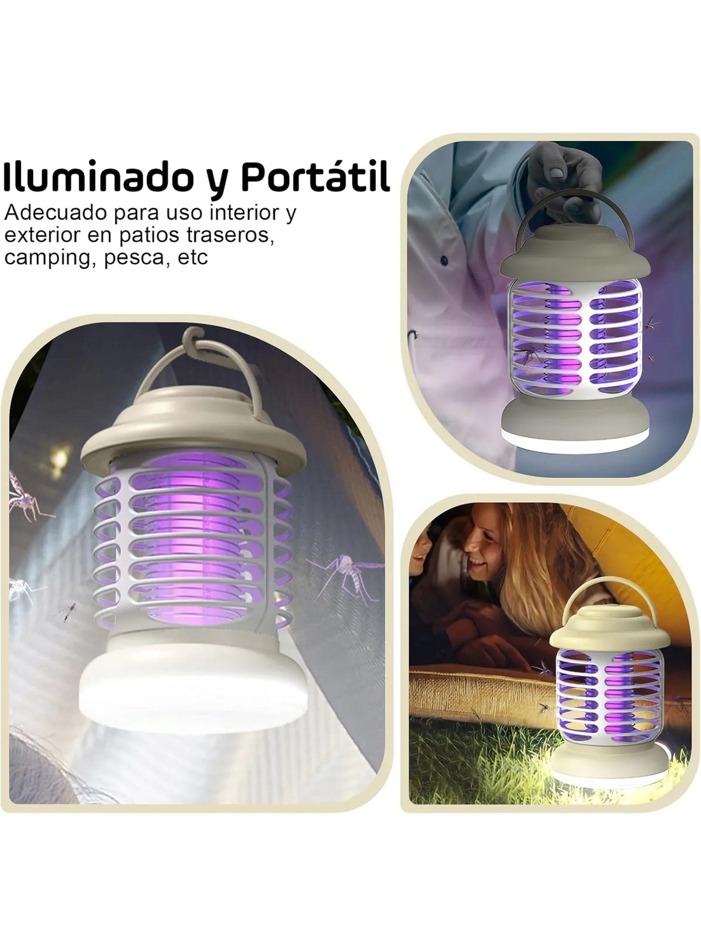 Lámpara Antimosquitos Portátil Luz UV Recargable 16cm Gris-8