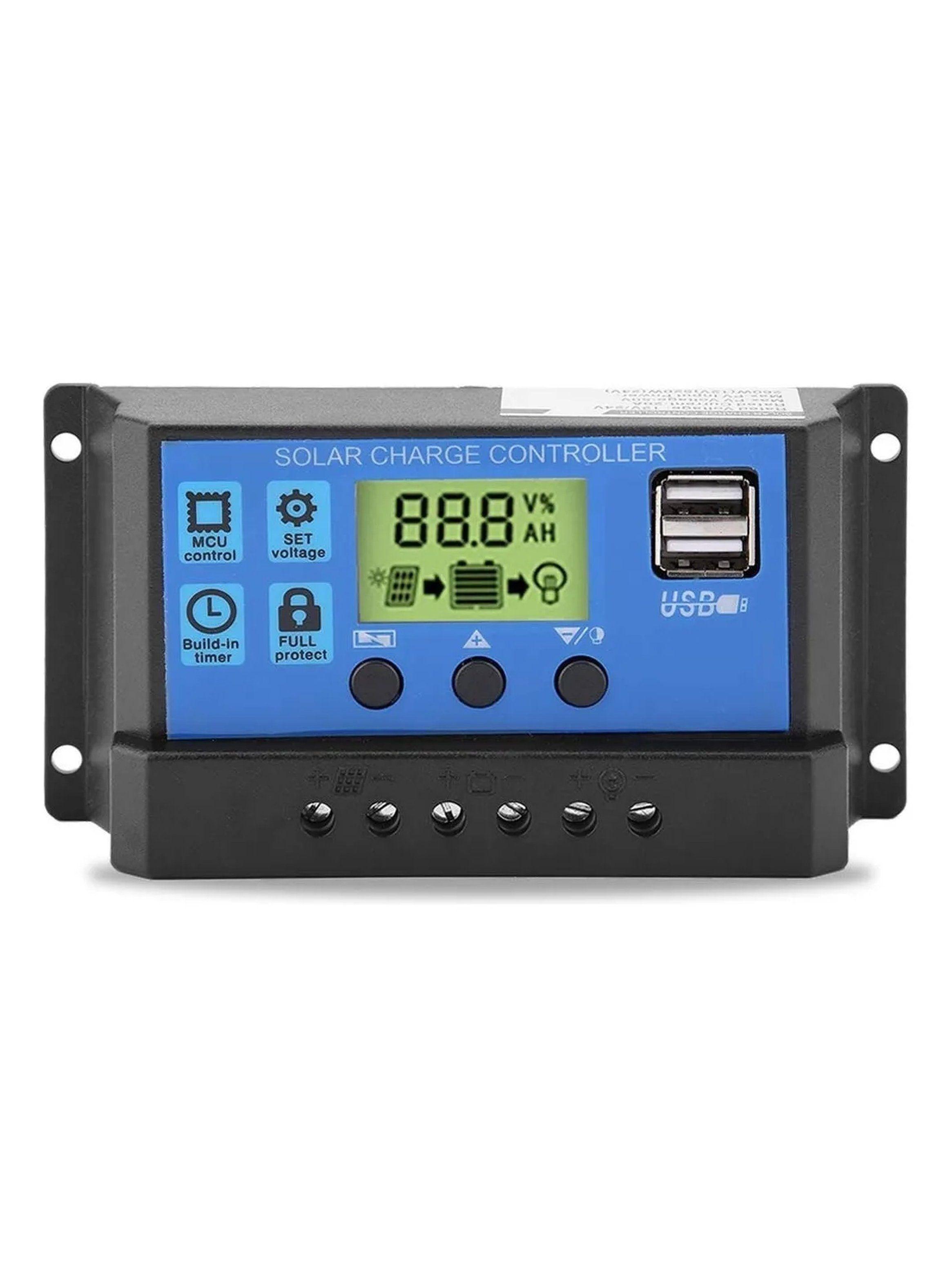 Controlador de Carga Solar 12V/24V Pantalla LCD USB-0