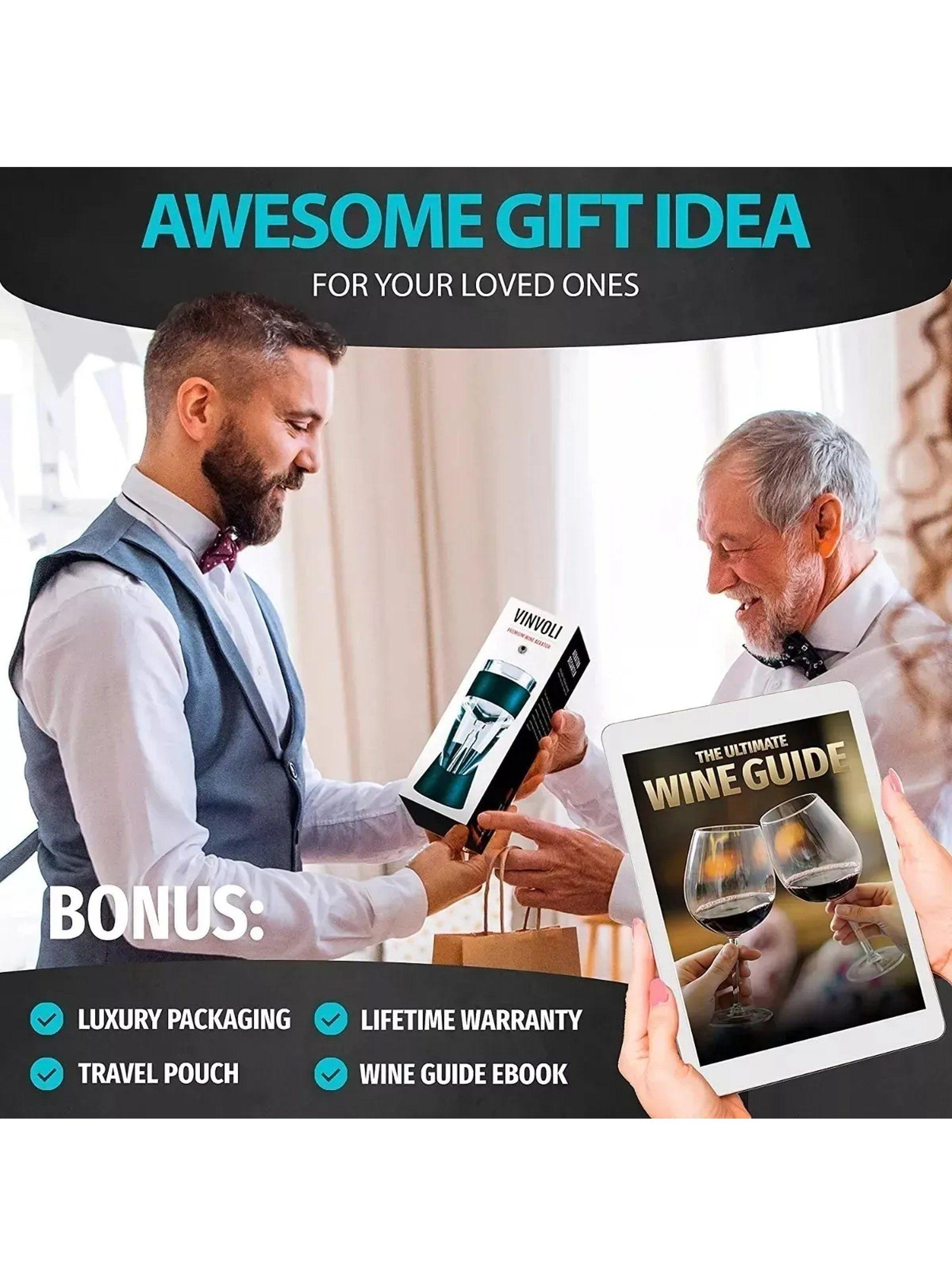 Decantador de Vino con Aireador Portátil Acrílico-2