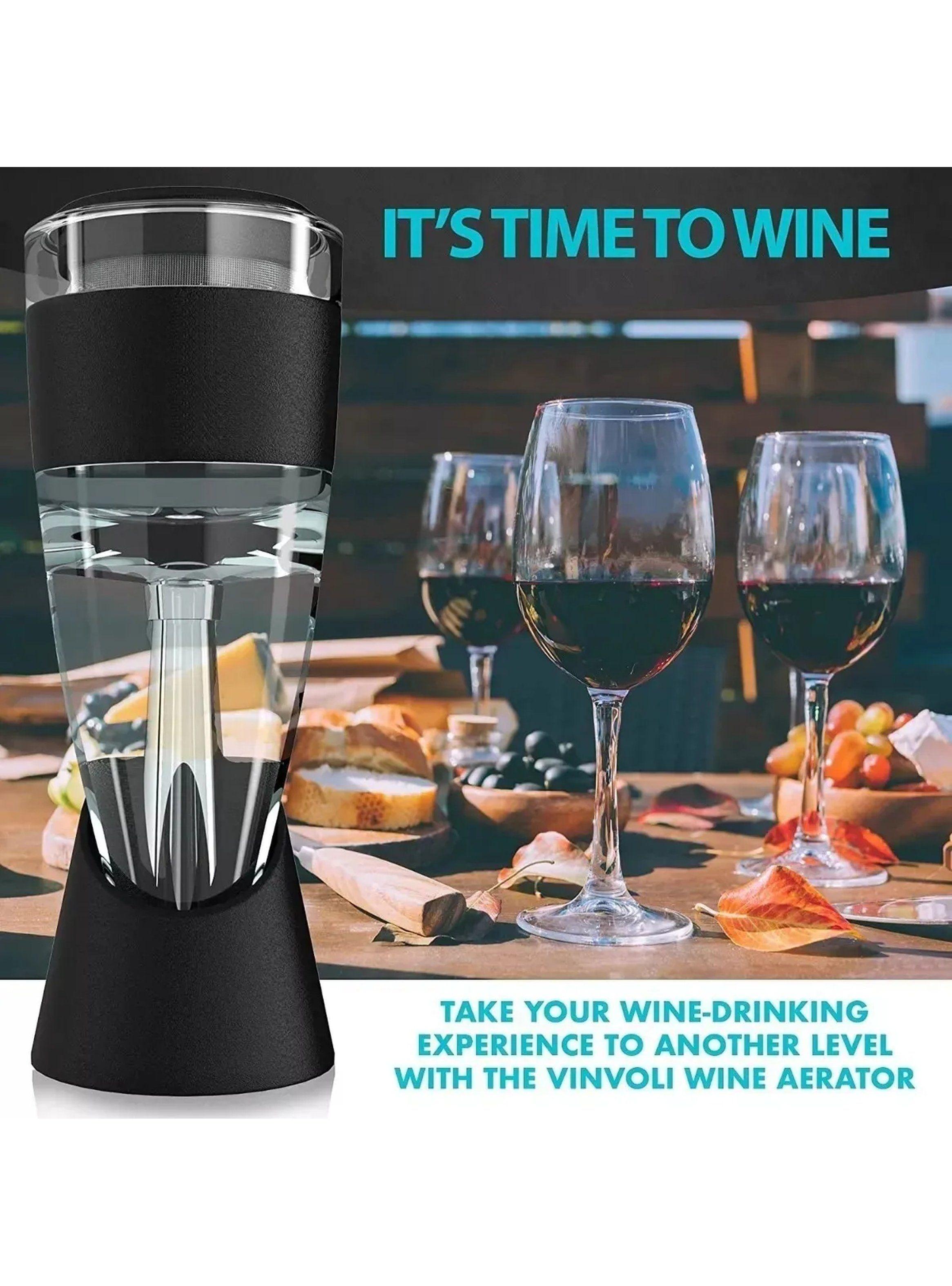 Decantador de Vino con Aireador Portátil Acrílico-3