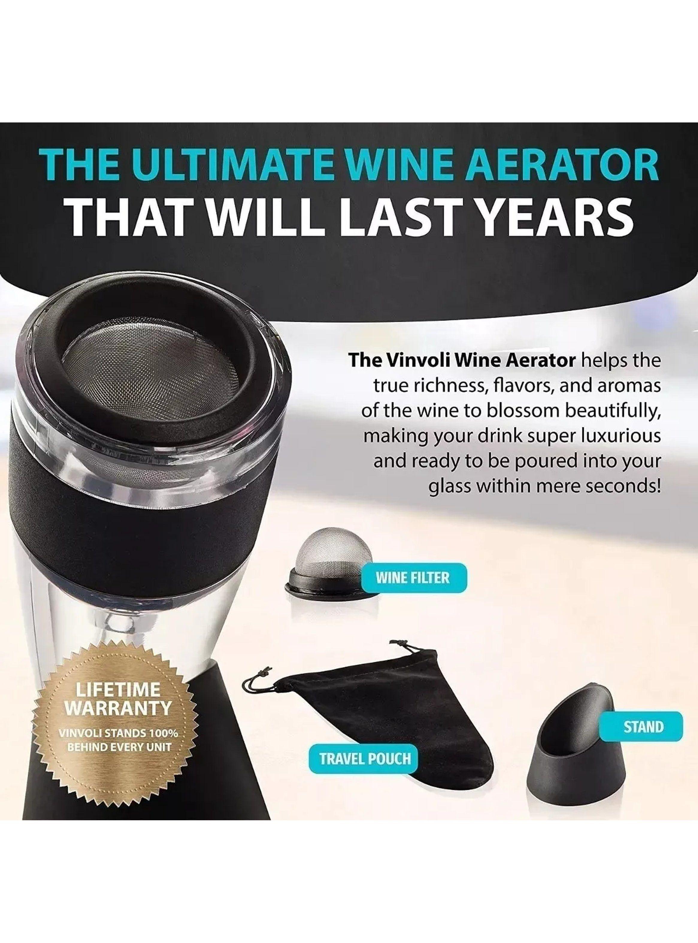 Decantador de Vino con Aireador Portátil Acrílico-5