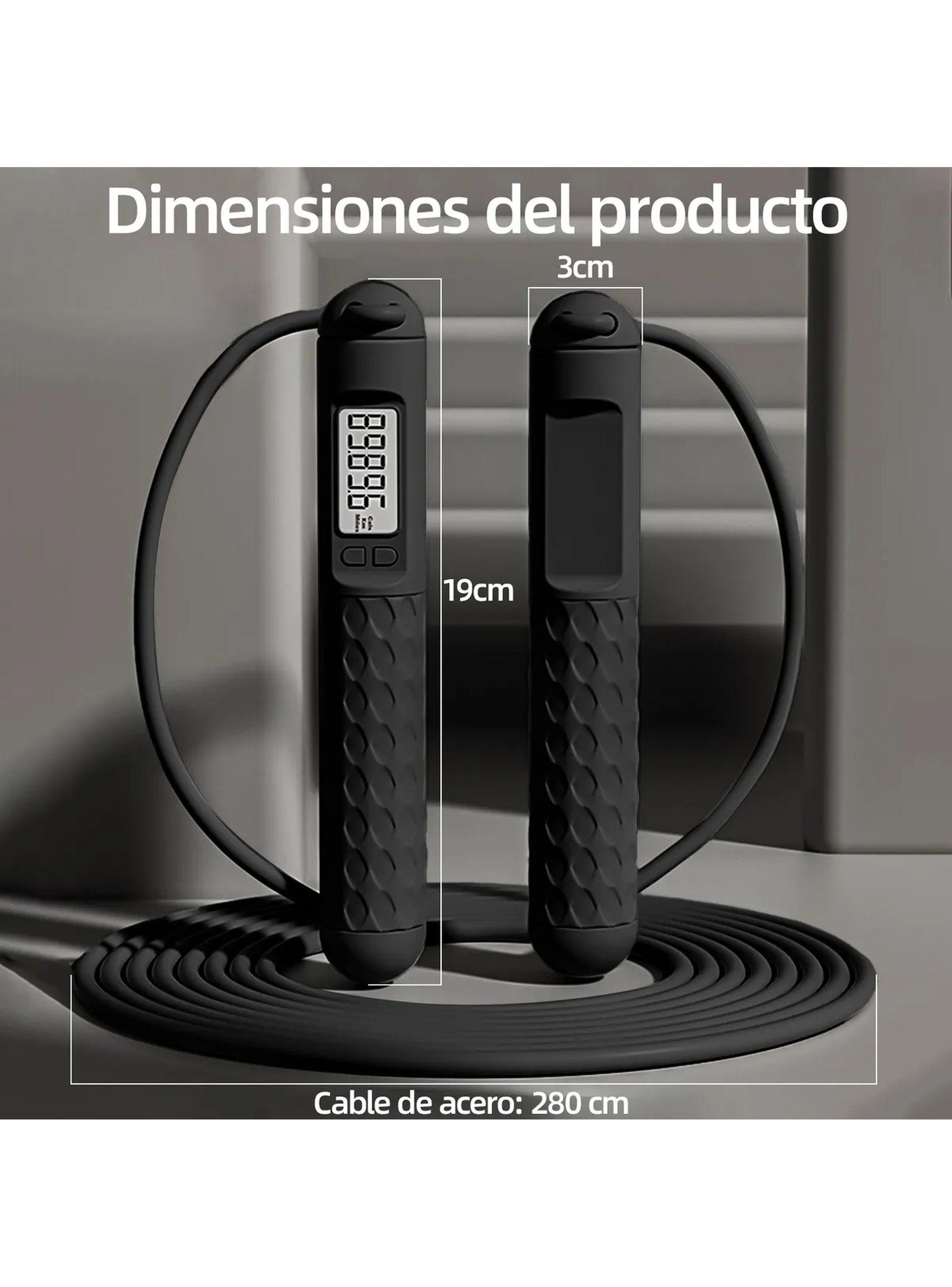 Cuerda Para Saltar Digital Ajustable Con Contador Cable Acero-1