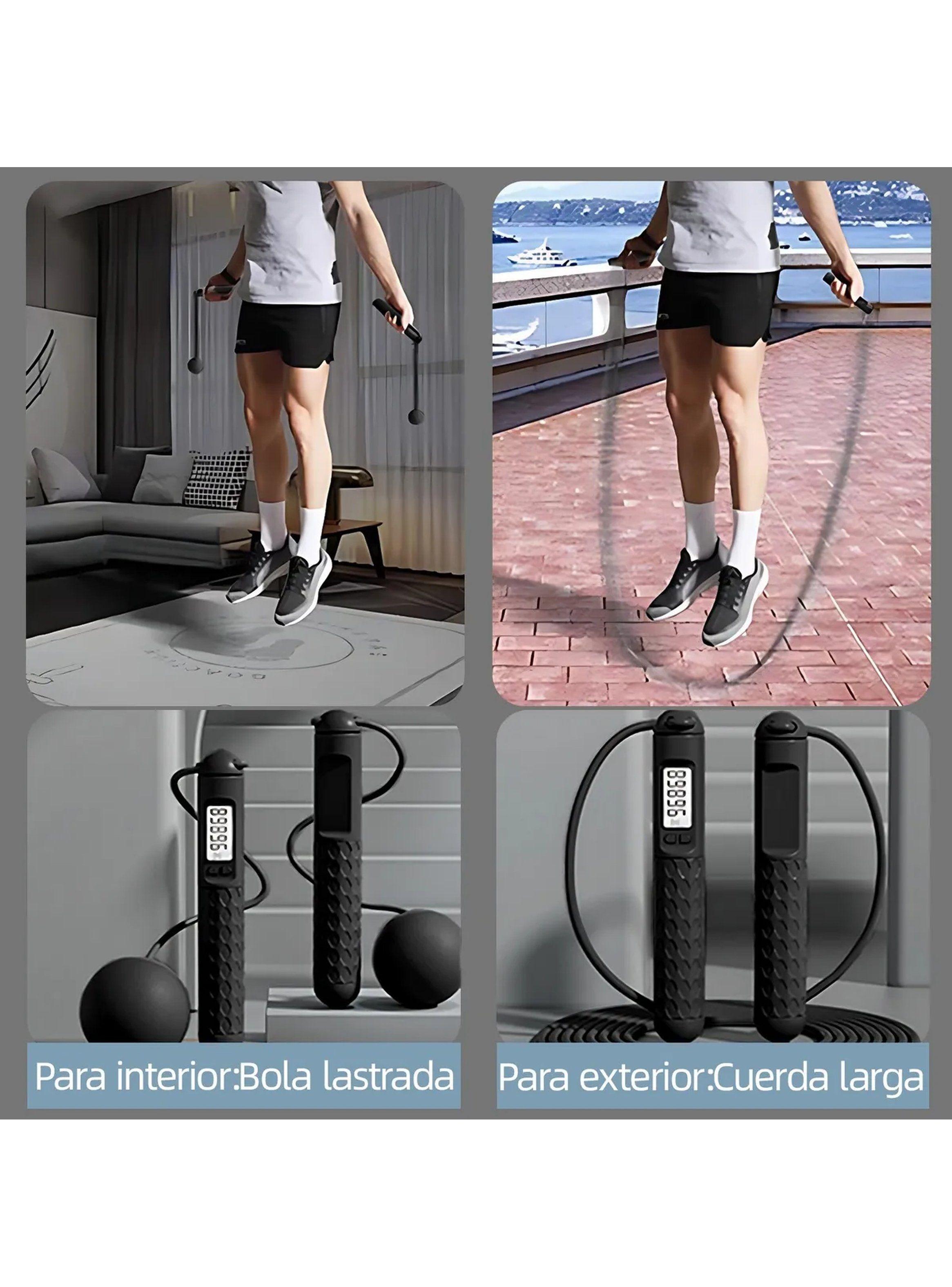 Cuerda Para Saltar Digital Ajustable Con Contador Cable Acero-3
