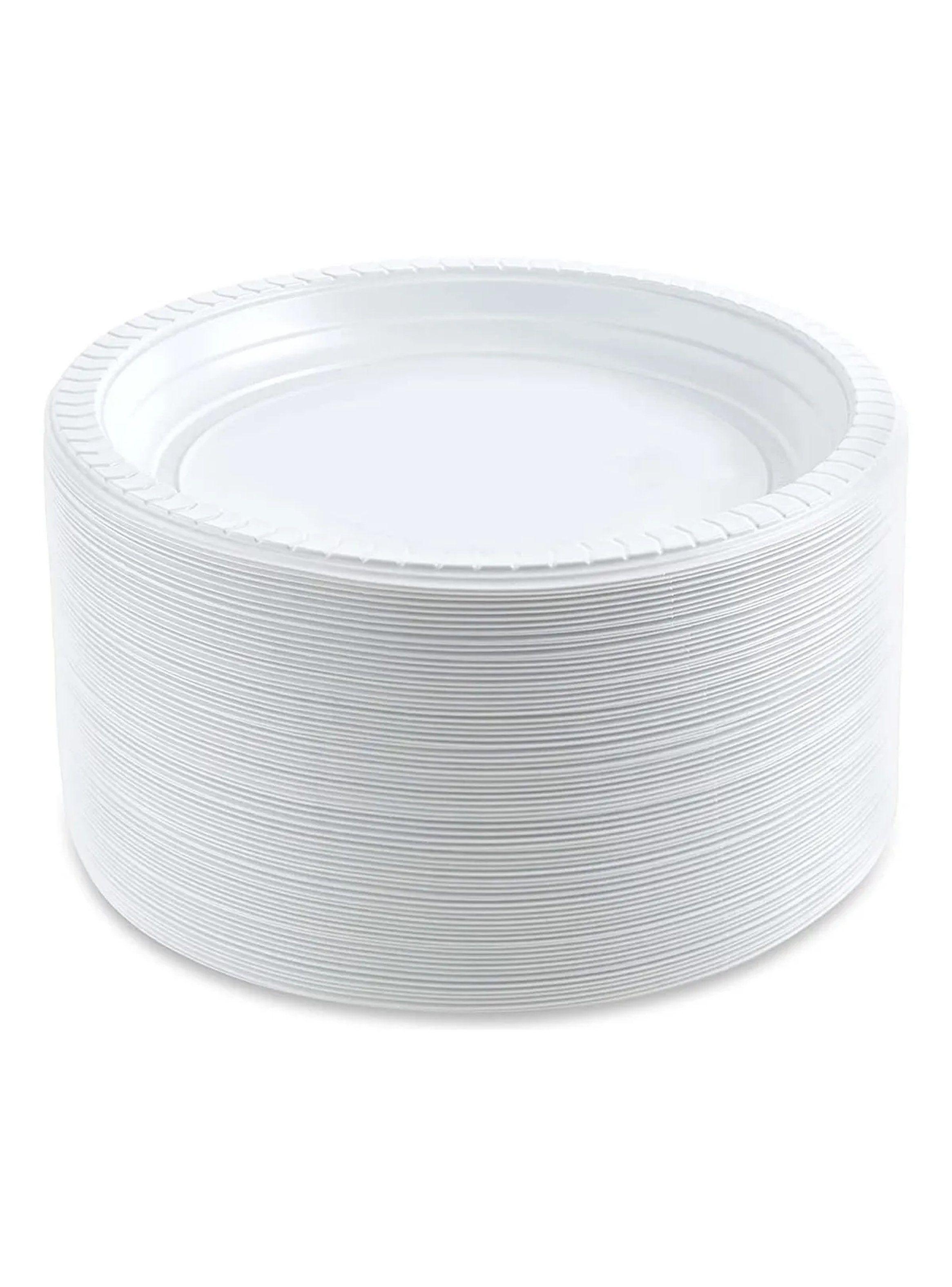 Platos Desechables Redondos Blancos 9 Pulgadas 50 Unidades-2