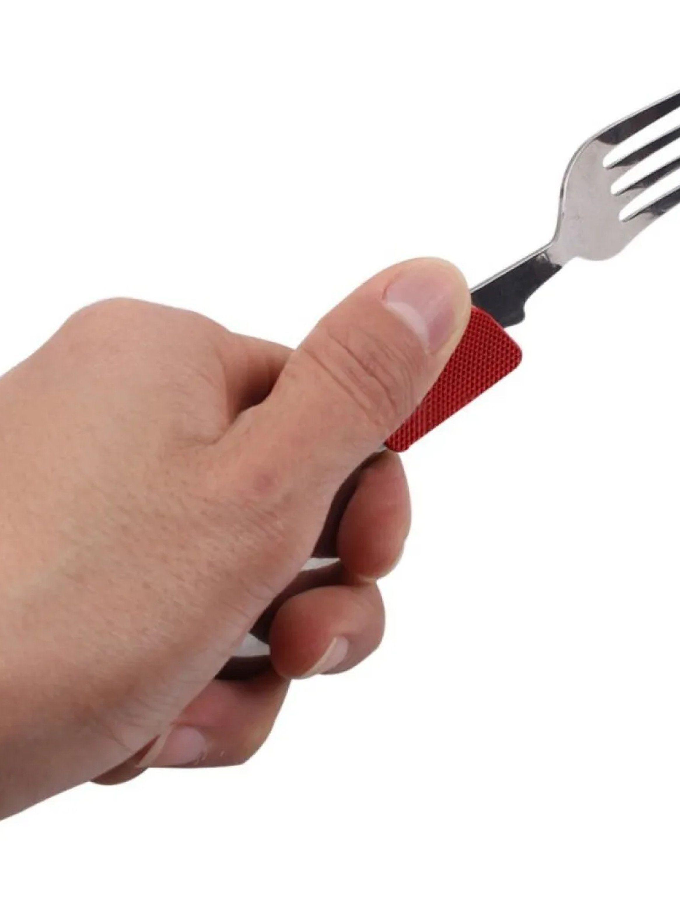 Cuchara Multifunción Camping Acero Inoxidable Mango Rojo-4