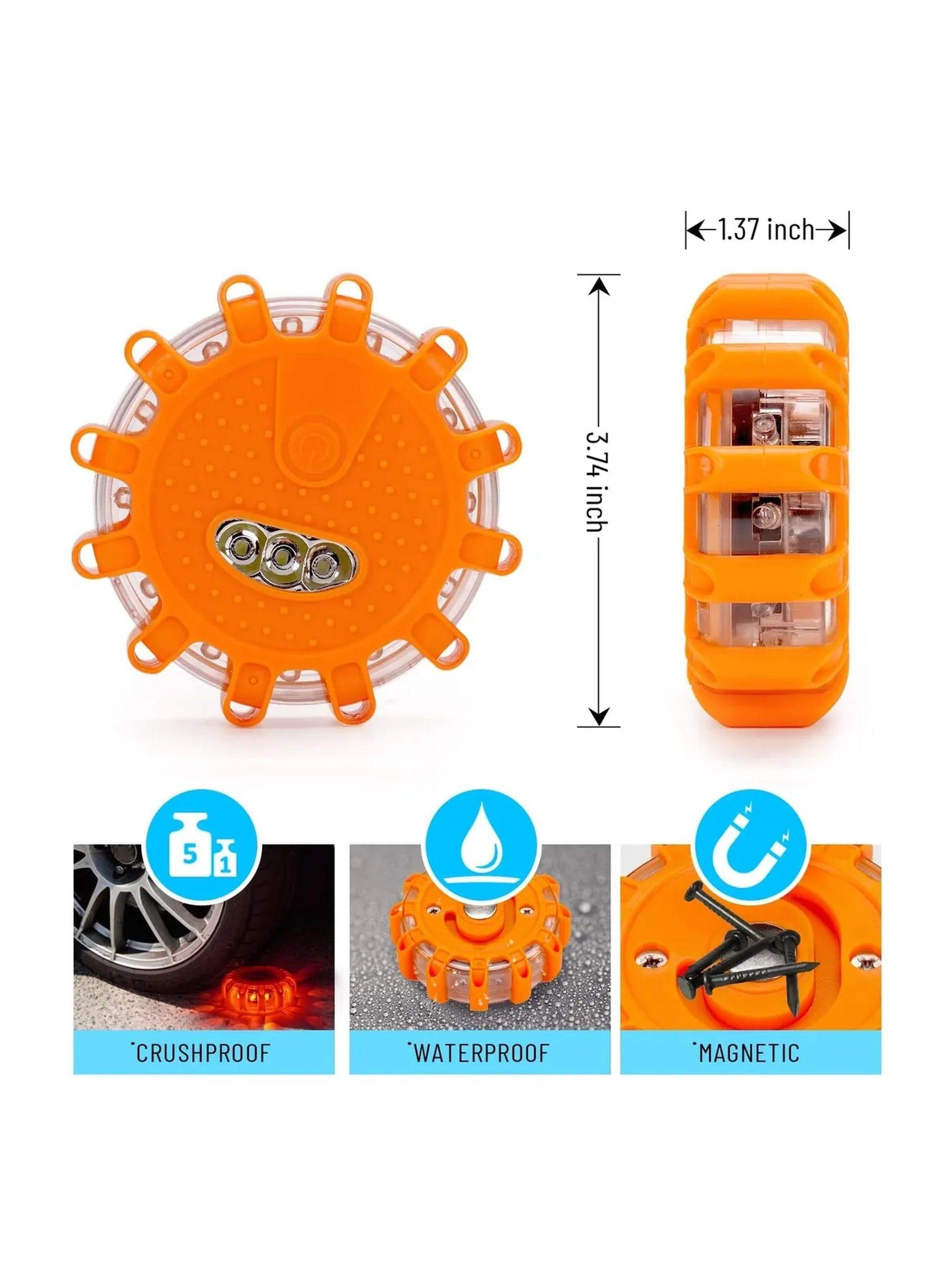 Luz de Emergencia LED Magnética Impermeable Naranja Multiusos-2