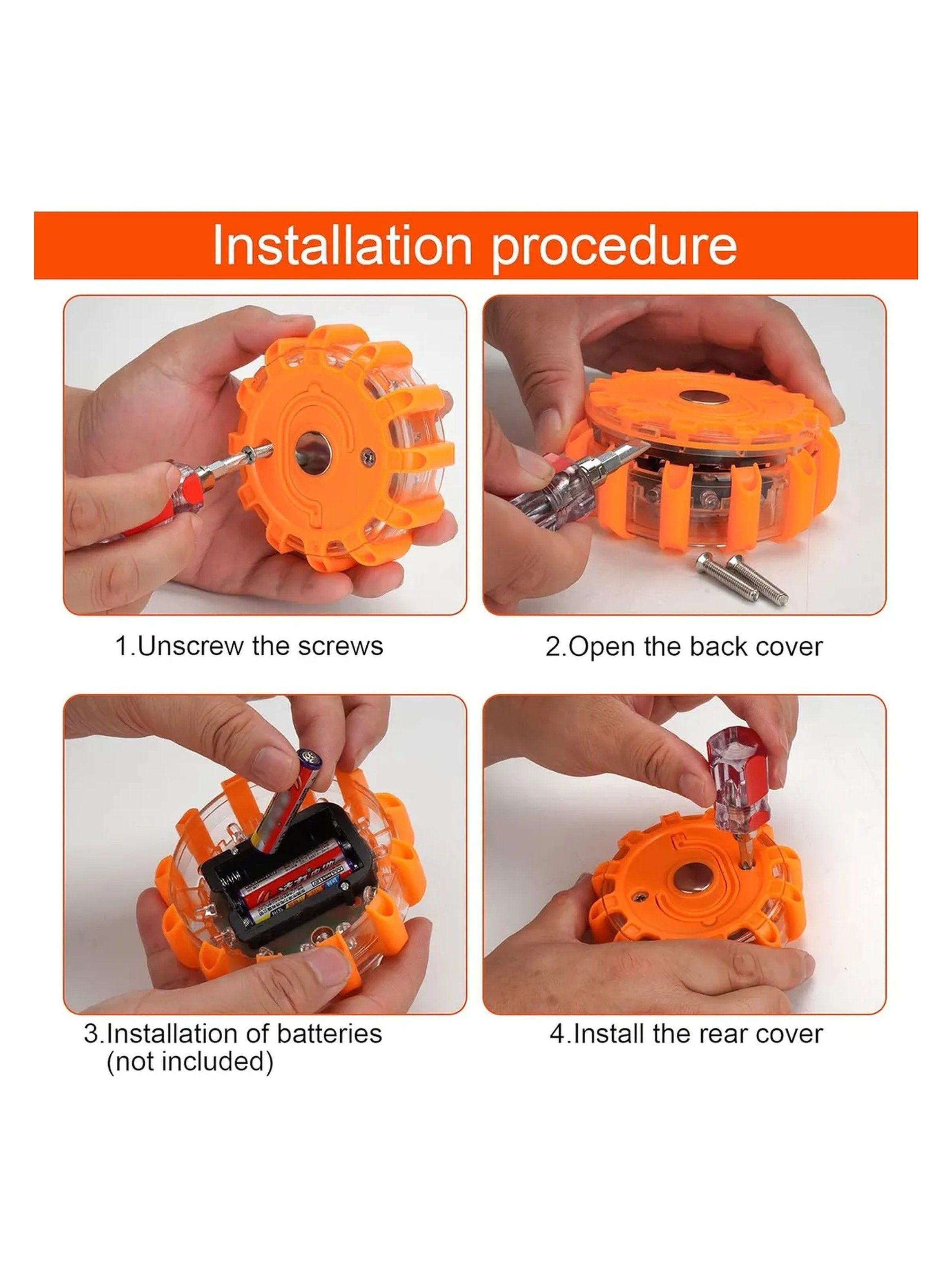Luz de Emergencia LED Magnética Impermeable Naranja Multiusos-5