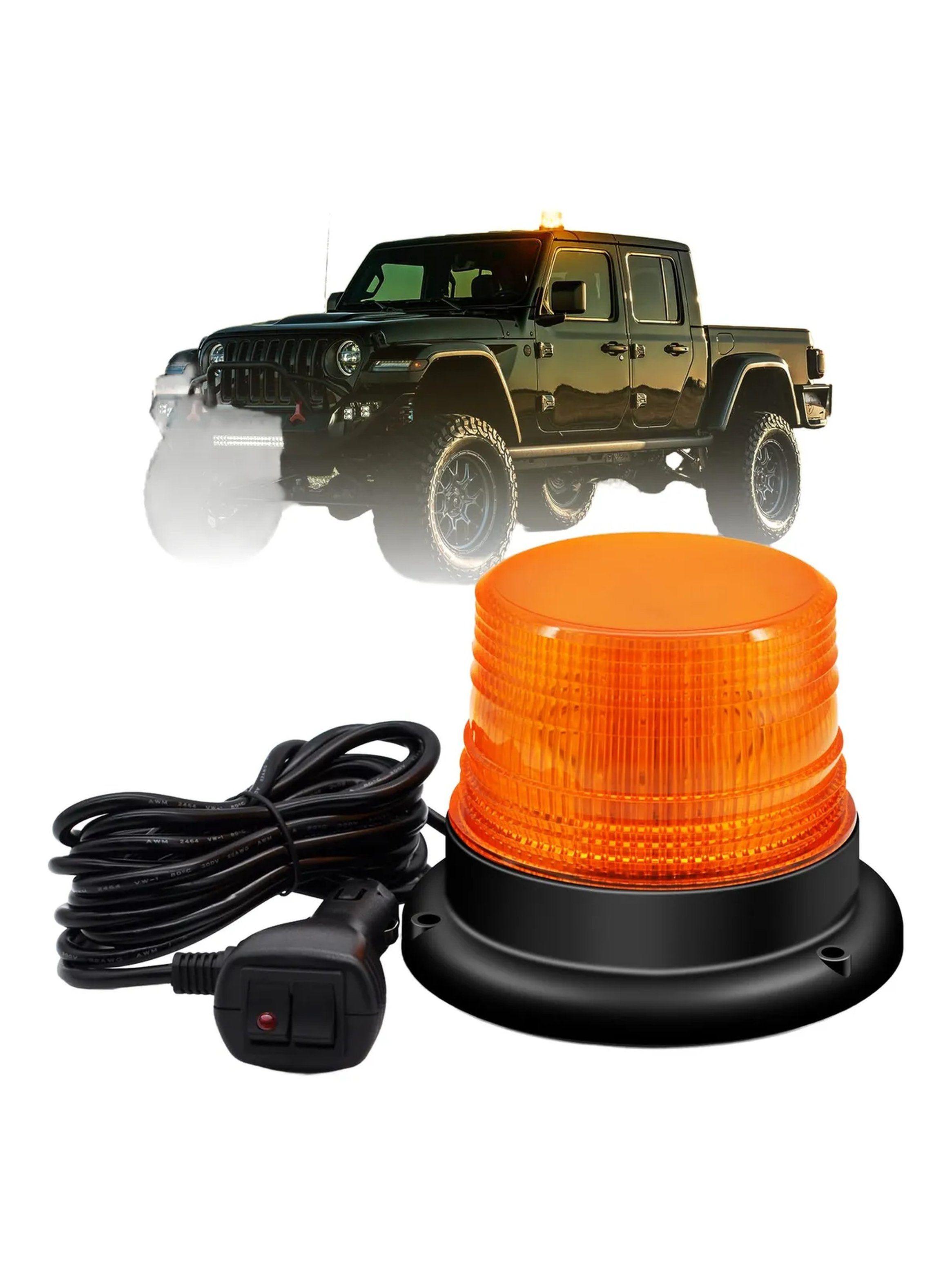 Luz Estroboscópica LED Magnética Naranja 12V-5