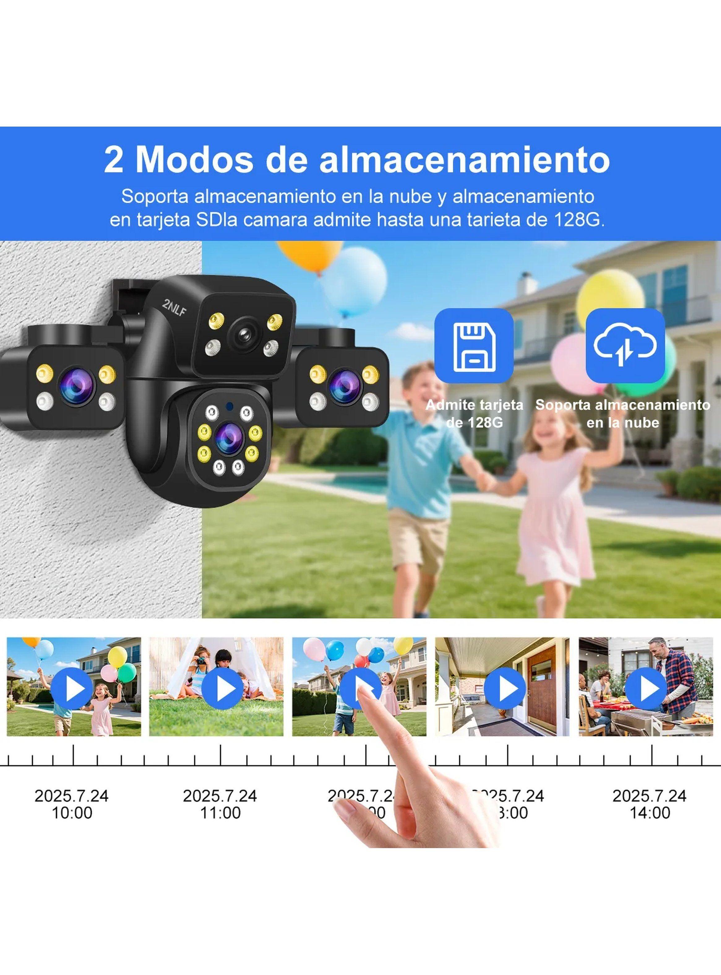Cámara de Seguridad WiFi 15MP Visión Nocturna 360° Impermeable IP66-3