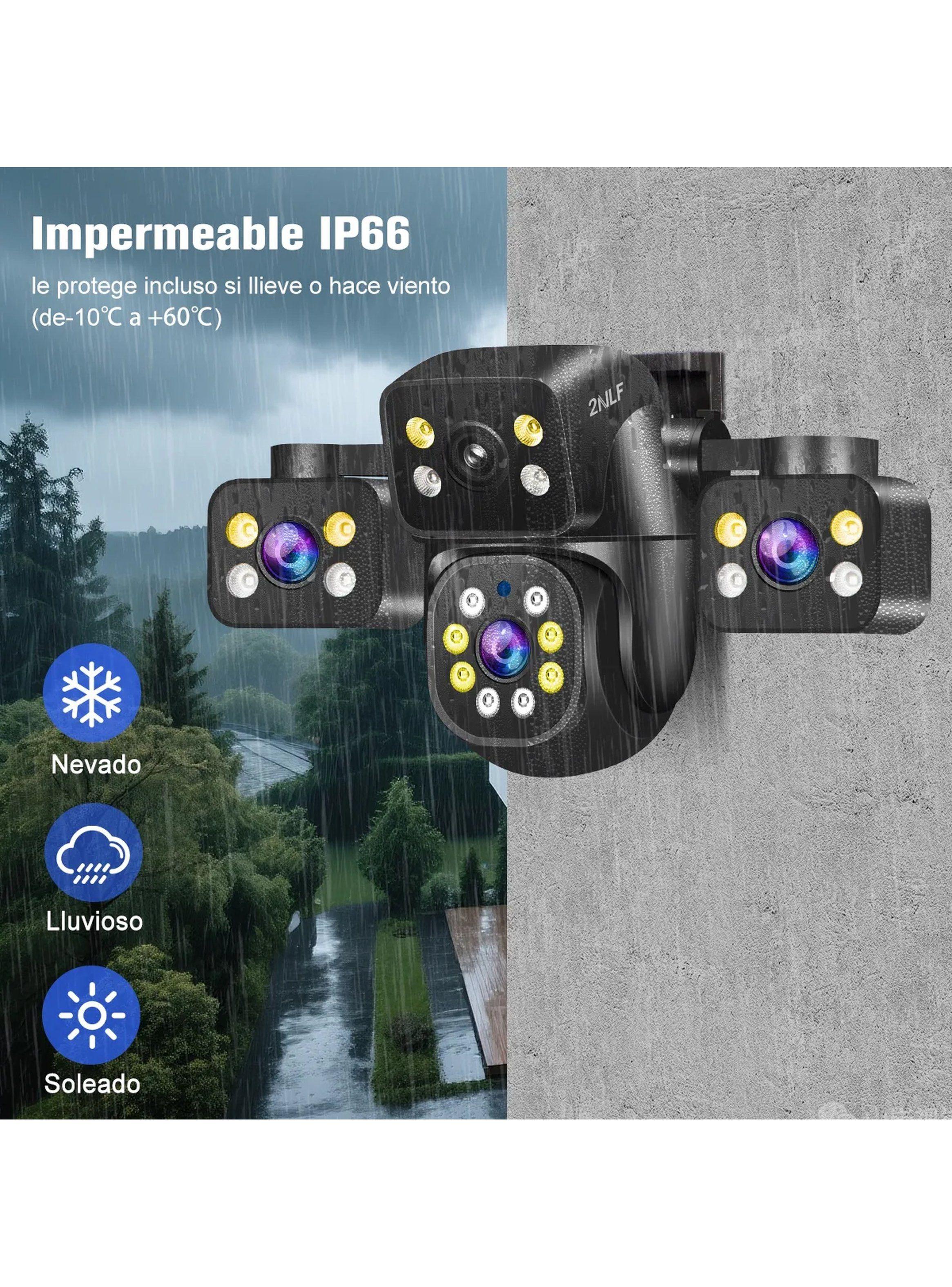 Cámara de Seguridad WiFi 15MP Visión Nocturna 360° Impermeable IP66-6