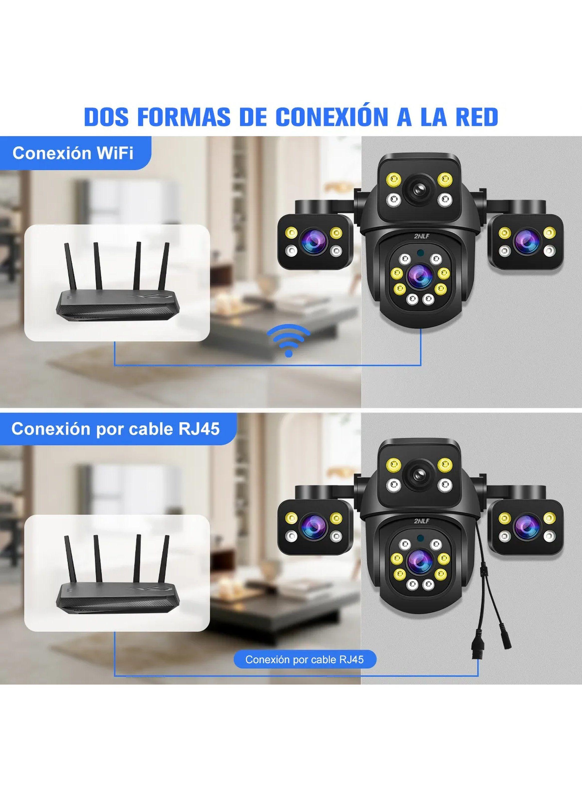 Cámara de Seguridad WiFi 15MP Visión Nocturna 360° Impermeable IP66-8