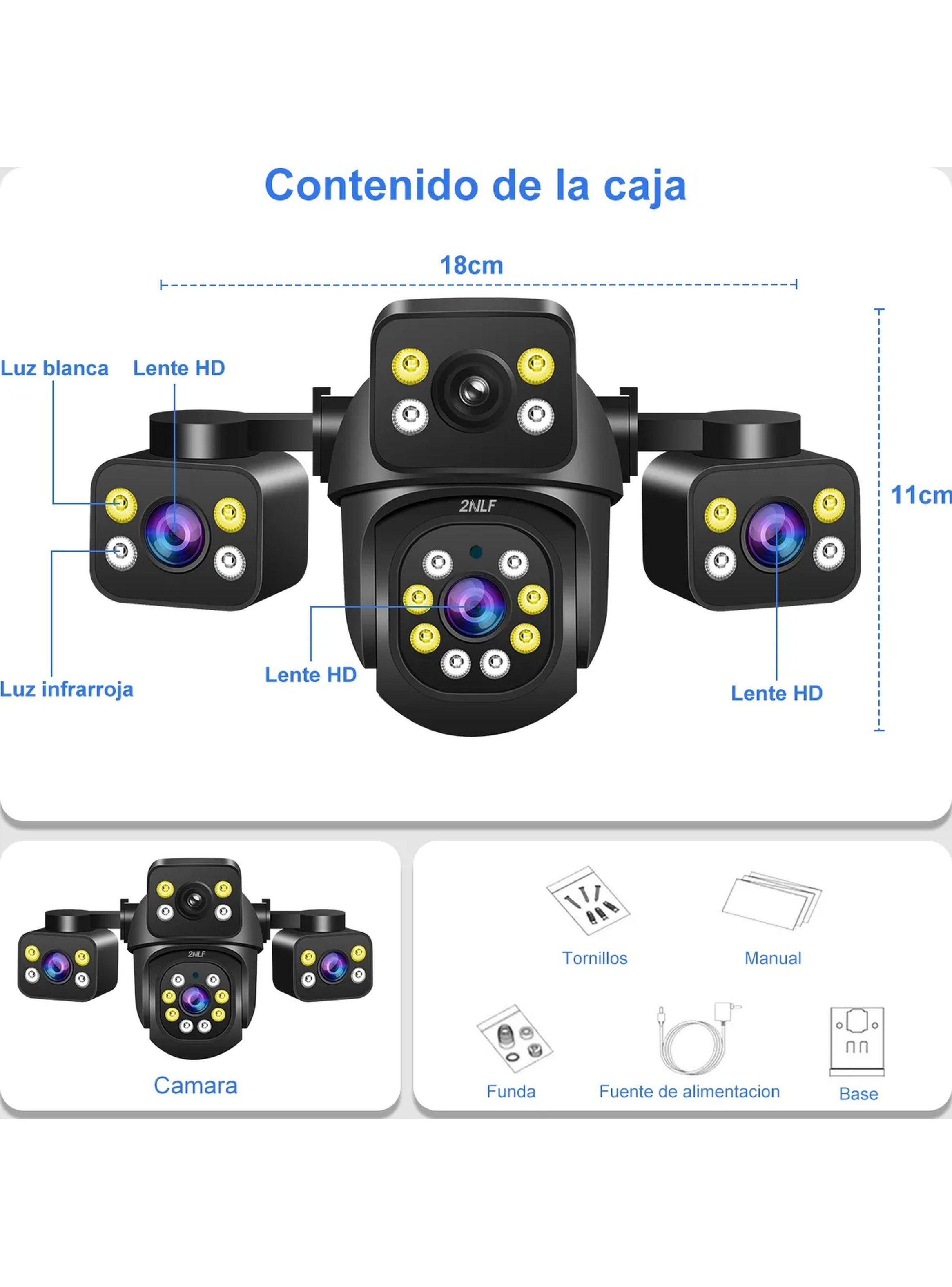 Cámara de Seguridad WiFi 15MP Visión Nocturna 360° Impermeable IP66-9