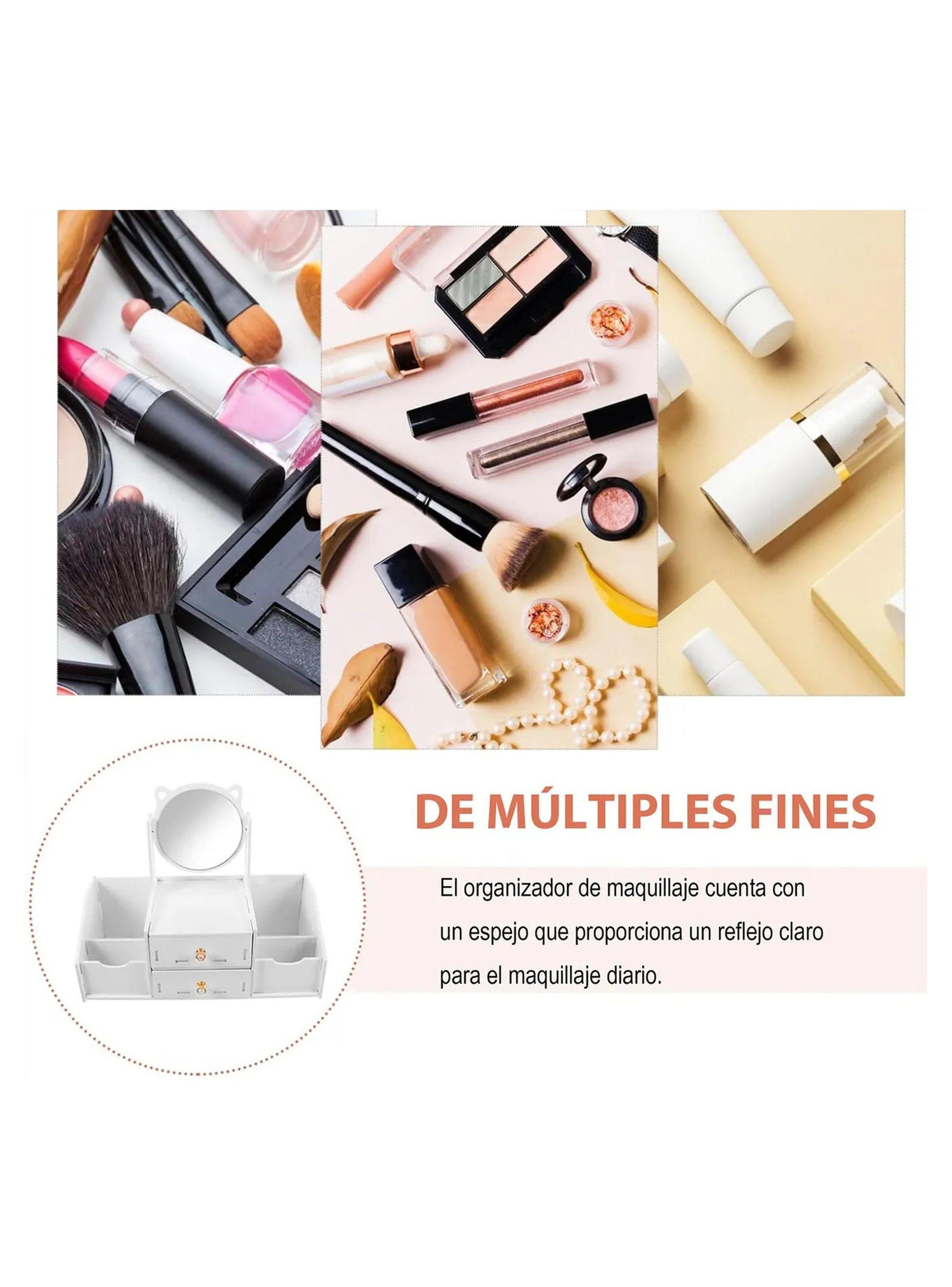 Organizador de Maquillaje con Espejo y Cajones 40cm Blanco-4