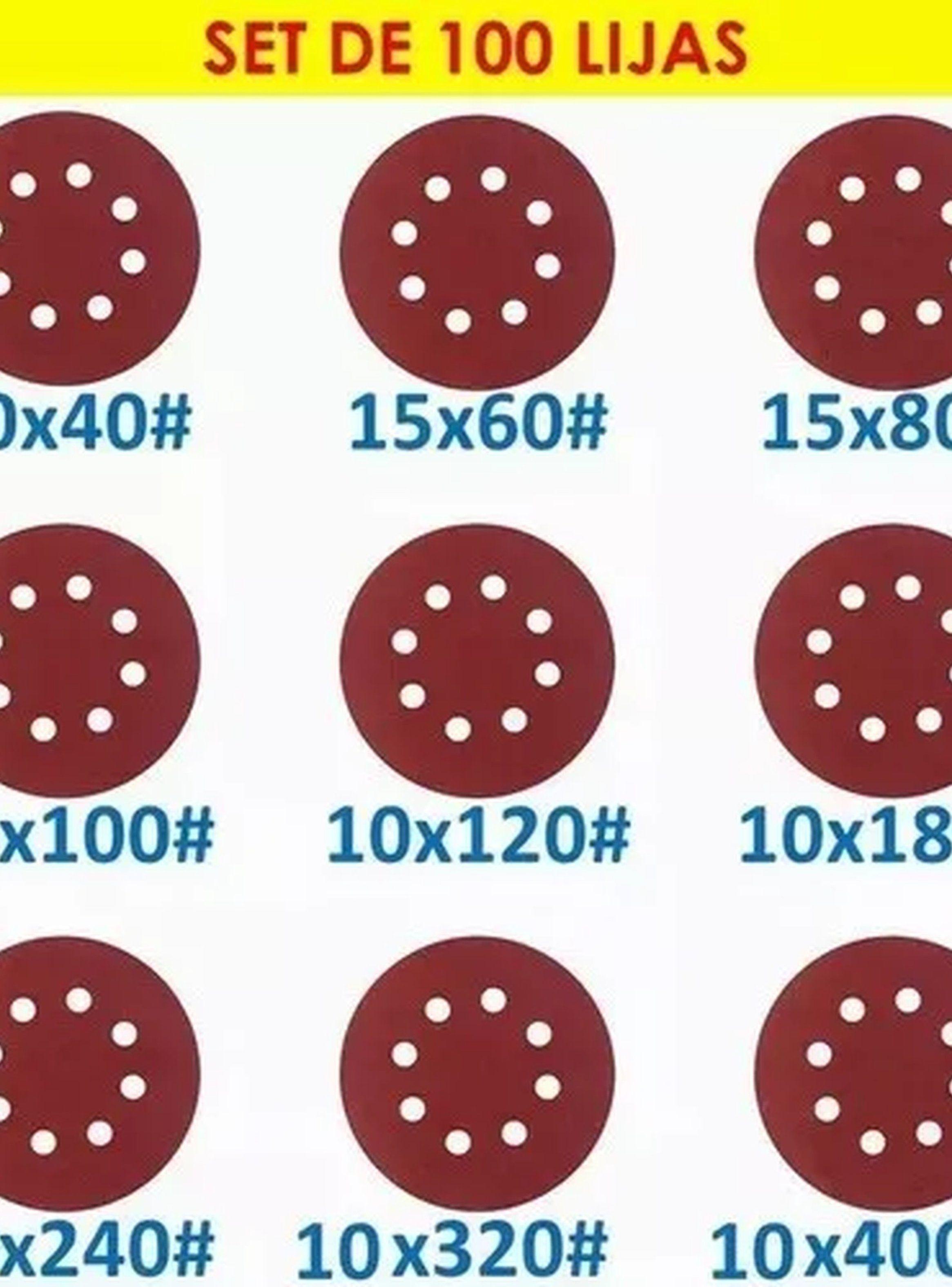 Discos de Lija Abrasiva Redonda 5 Pulgadas 6 Agujeros Multigrano-5