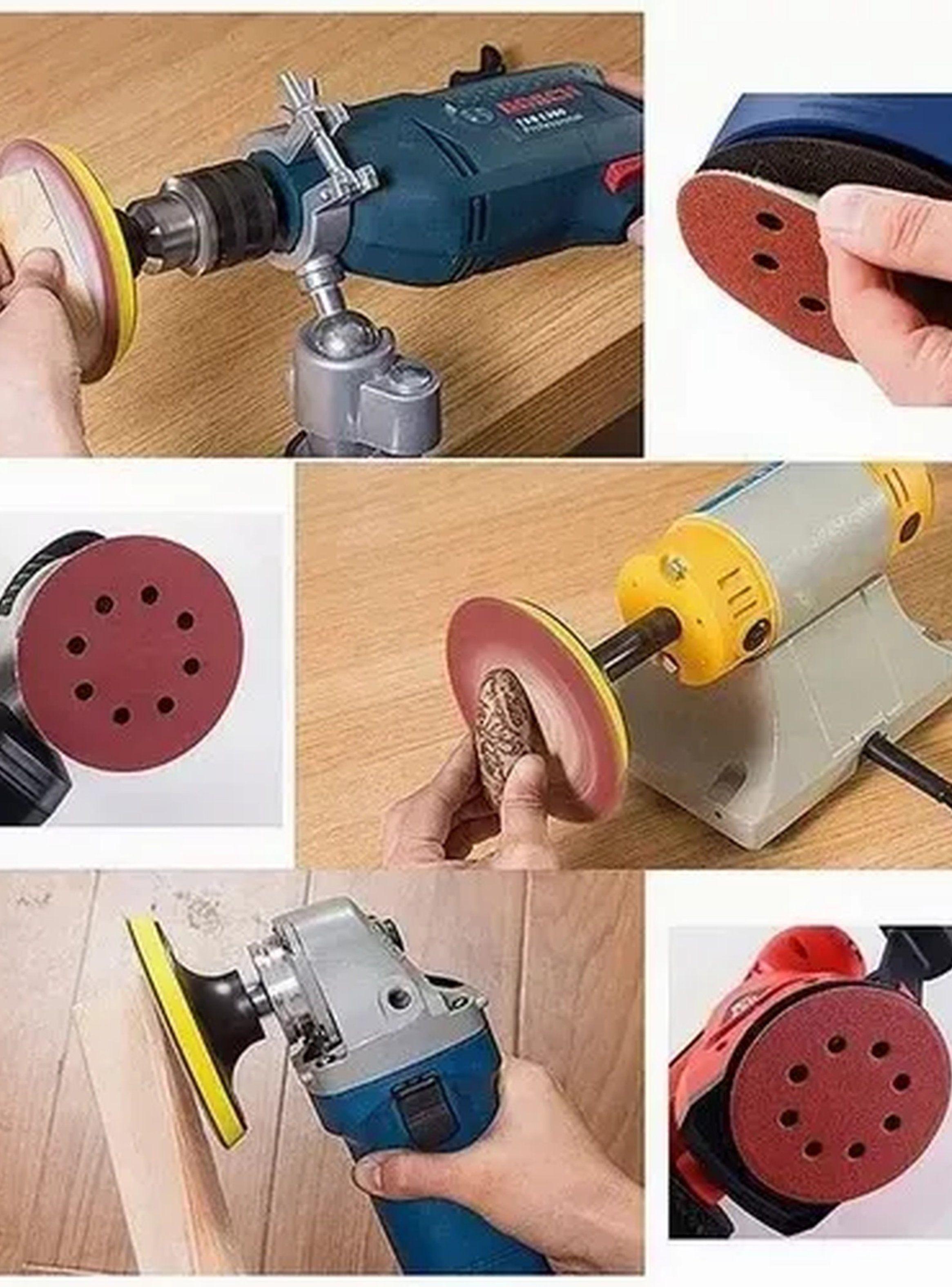 Discos de Lija Abrasiva Redonda 5 Pulgadas 6 Agujeros Multigrano-8