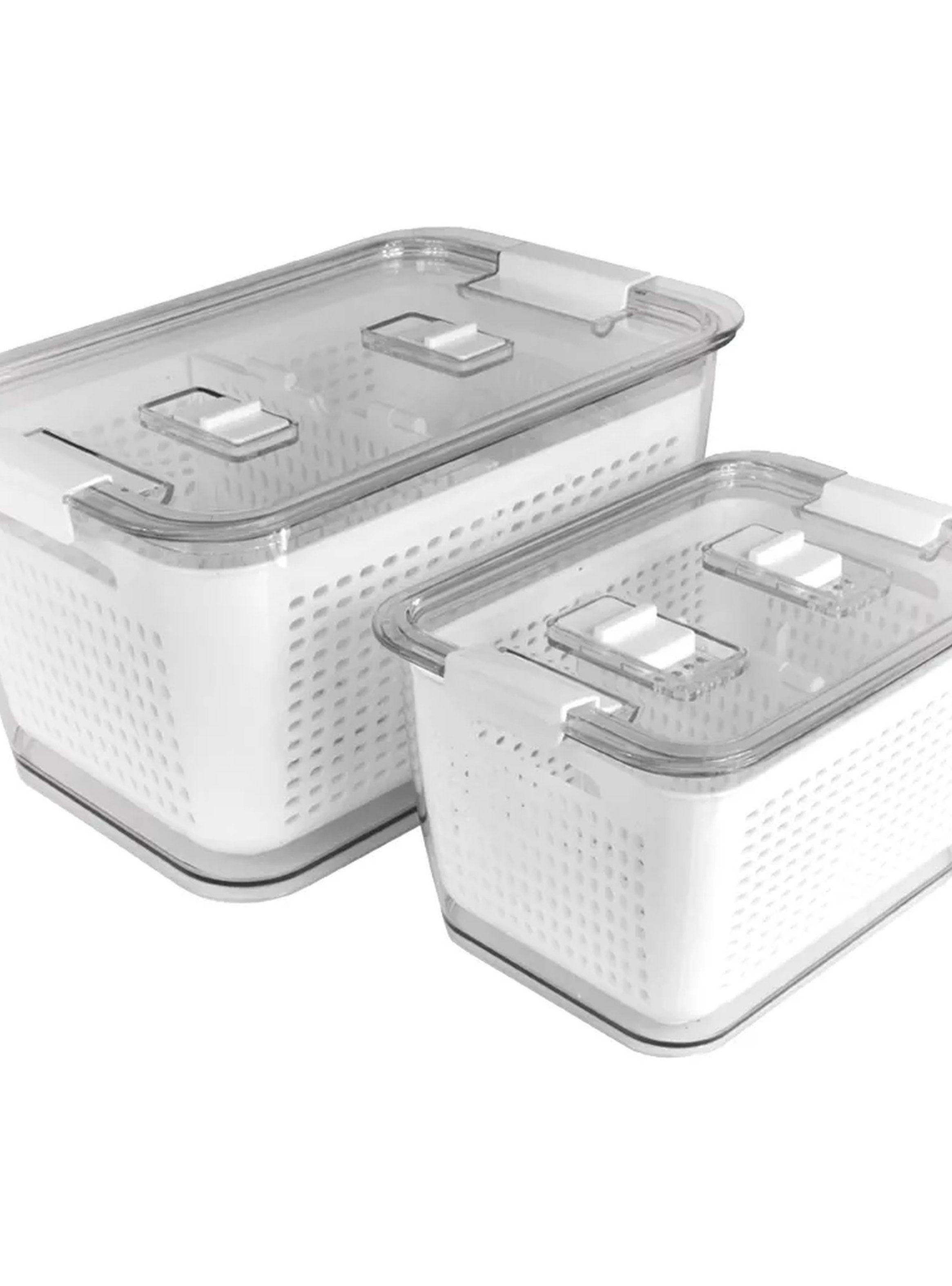 Organizador de Alimentos con Tapa Transparente Plástico Rectangular-4
