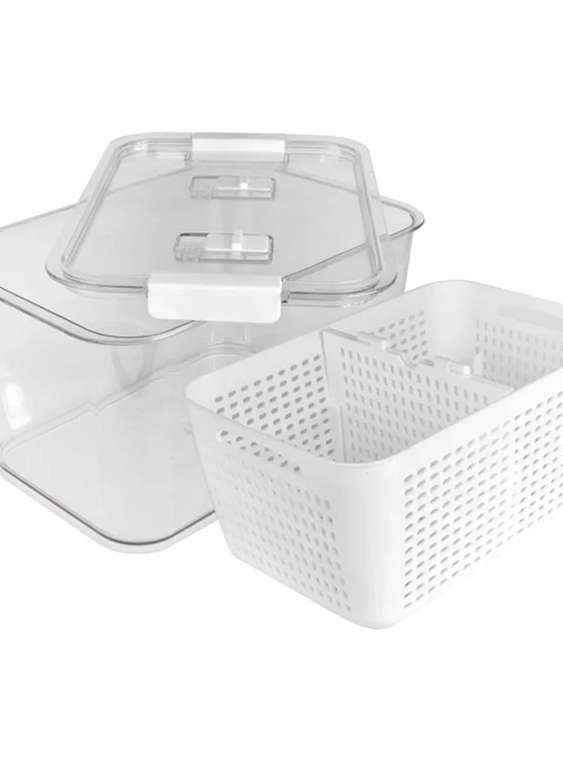 Organizador de Alimentos con Tapa Transparente Plástico Rectangular-5