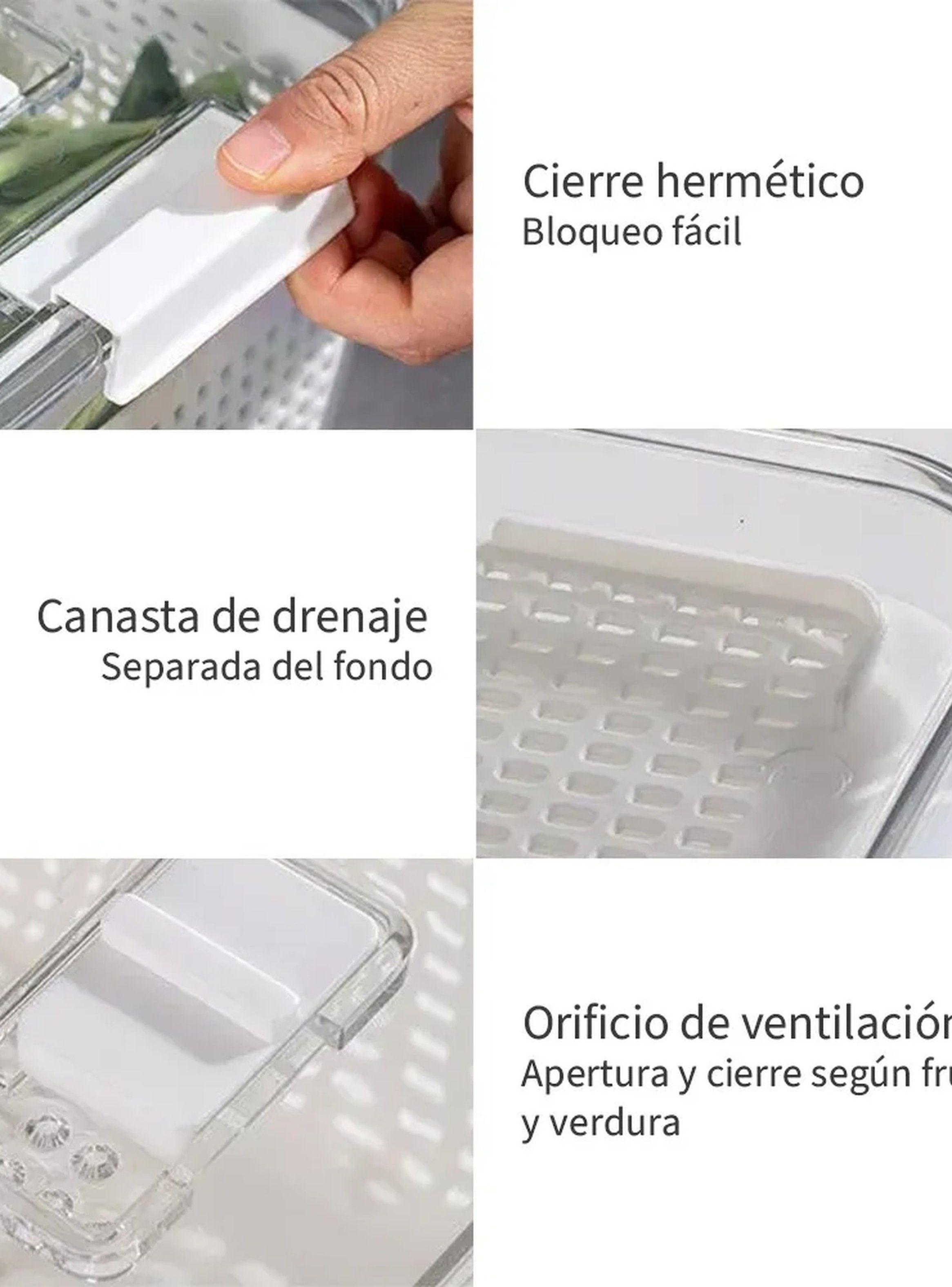 Organizador de Alimentos con Tapa Transparente Plástico Rectangular-6