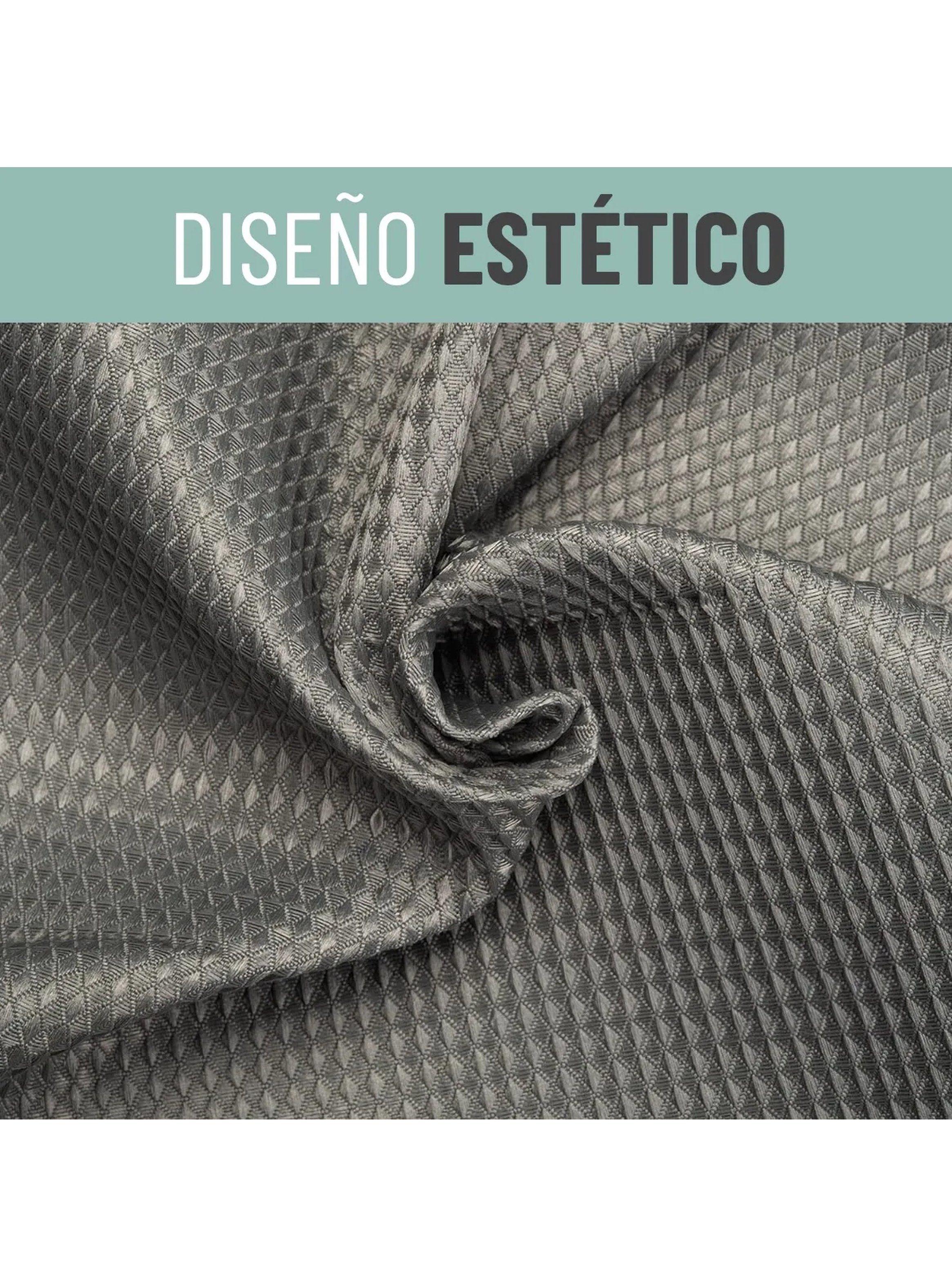 Cortina de Ducha Impermeable con Ganchos 180x200 cm Gris-4