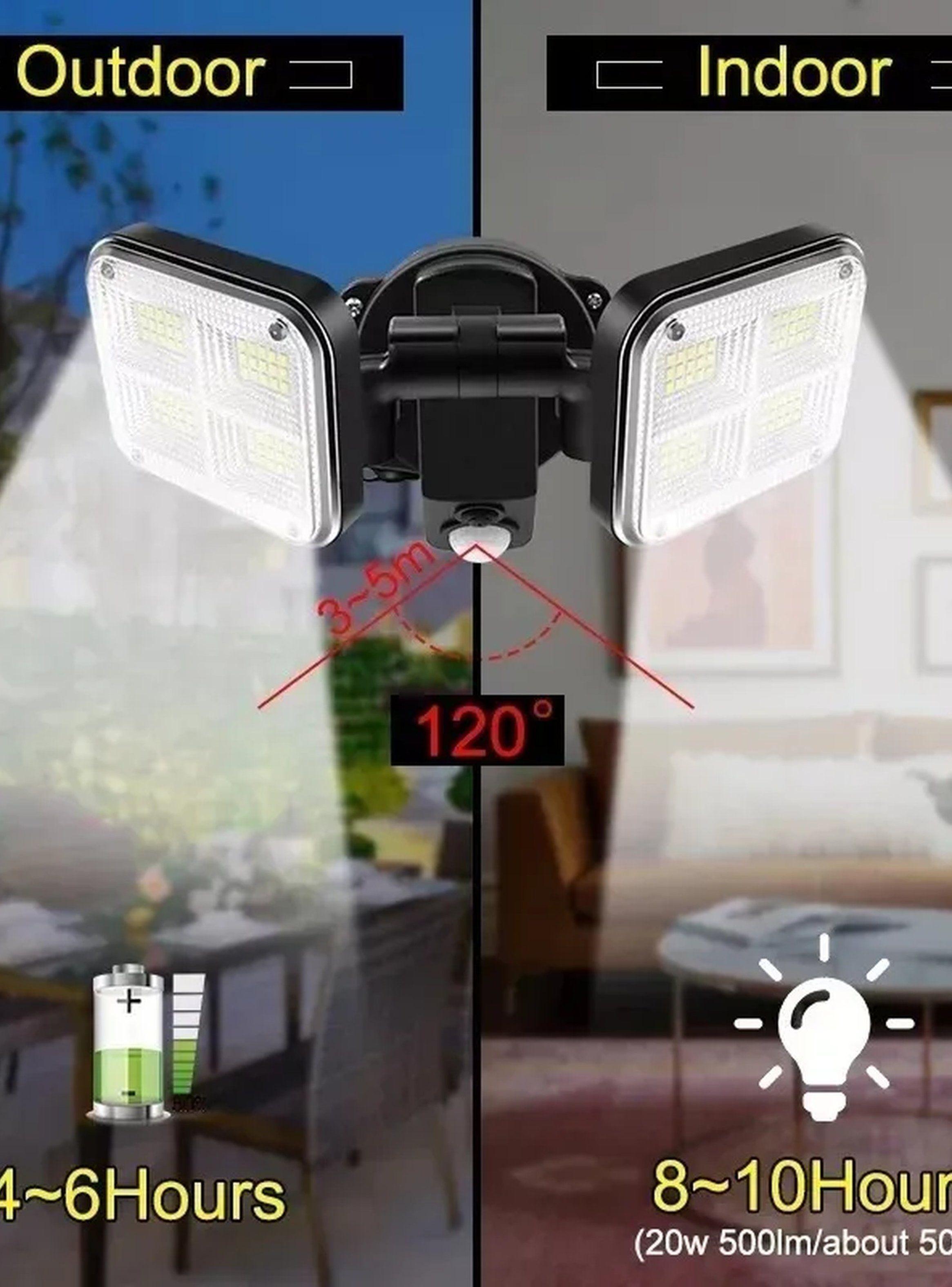 Lámpara Solar LED Exterior Multifuncional Impermeable Con Sensor De Movimiento-3