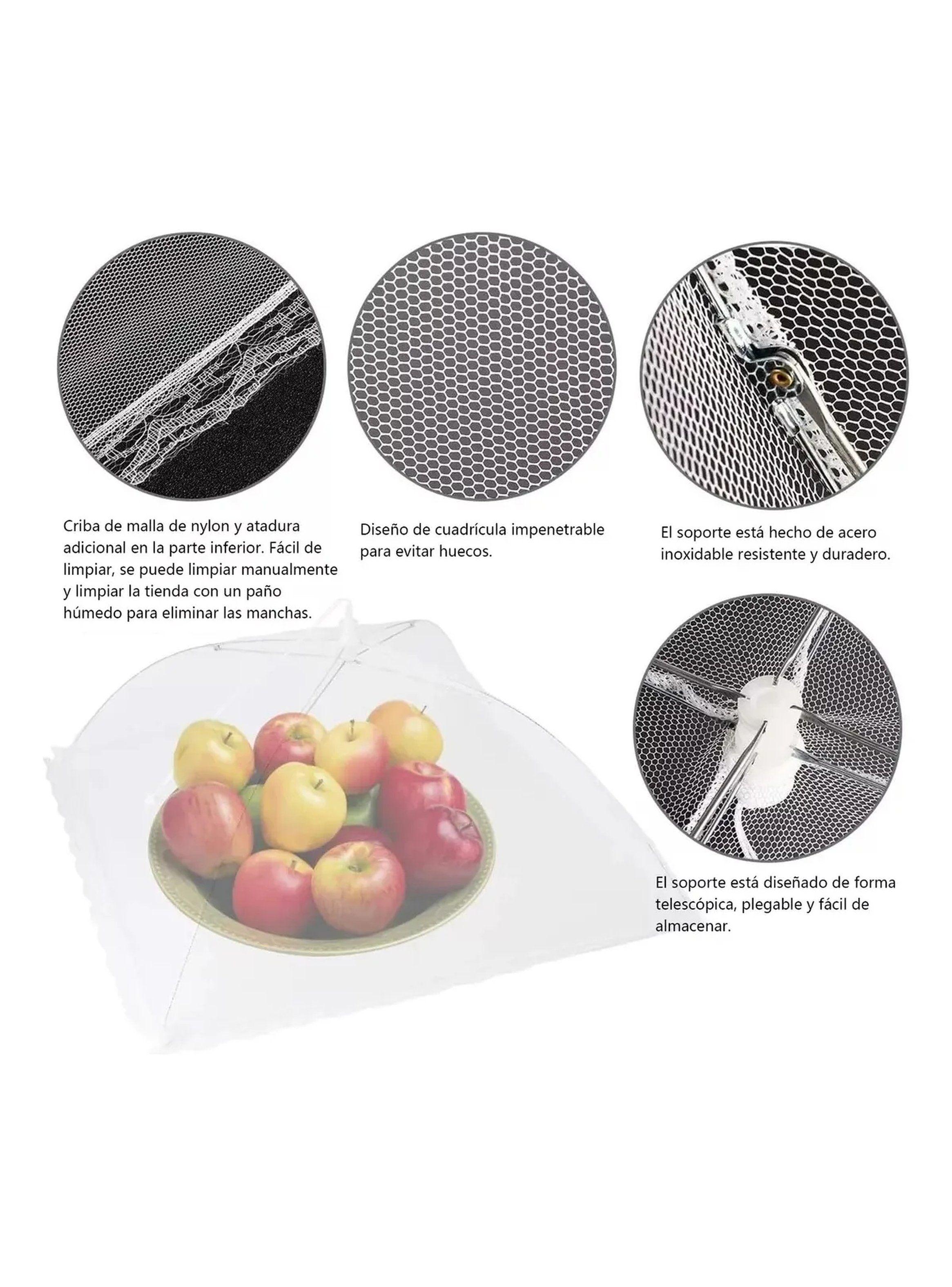 Cubiertas de Alimentos Plegables Tela de Malla Blanca 43x43x27 cm-3