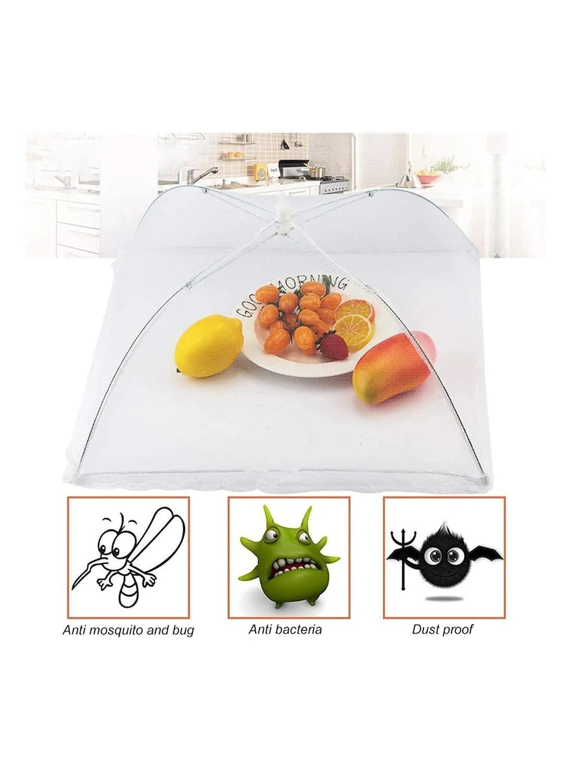 Cubiertas de Alimentos Plegables Tela de Malla Blanca 43x43x27 cm-4