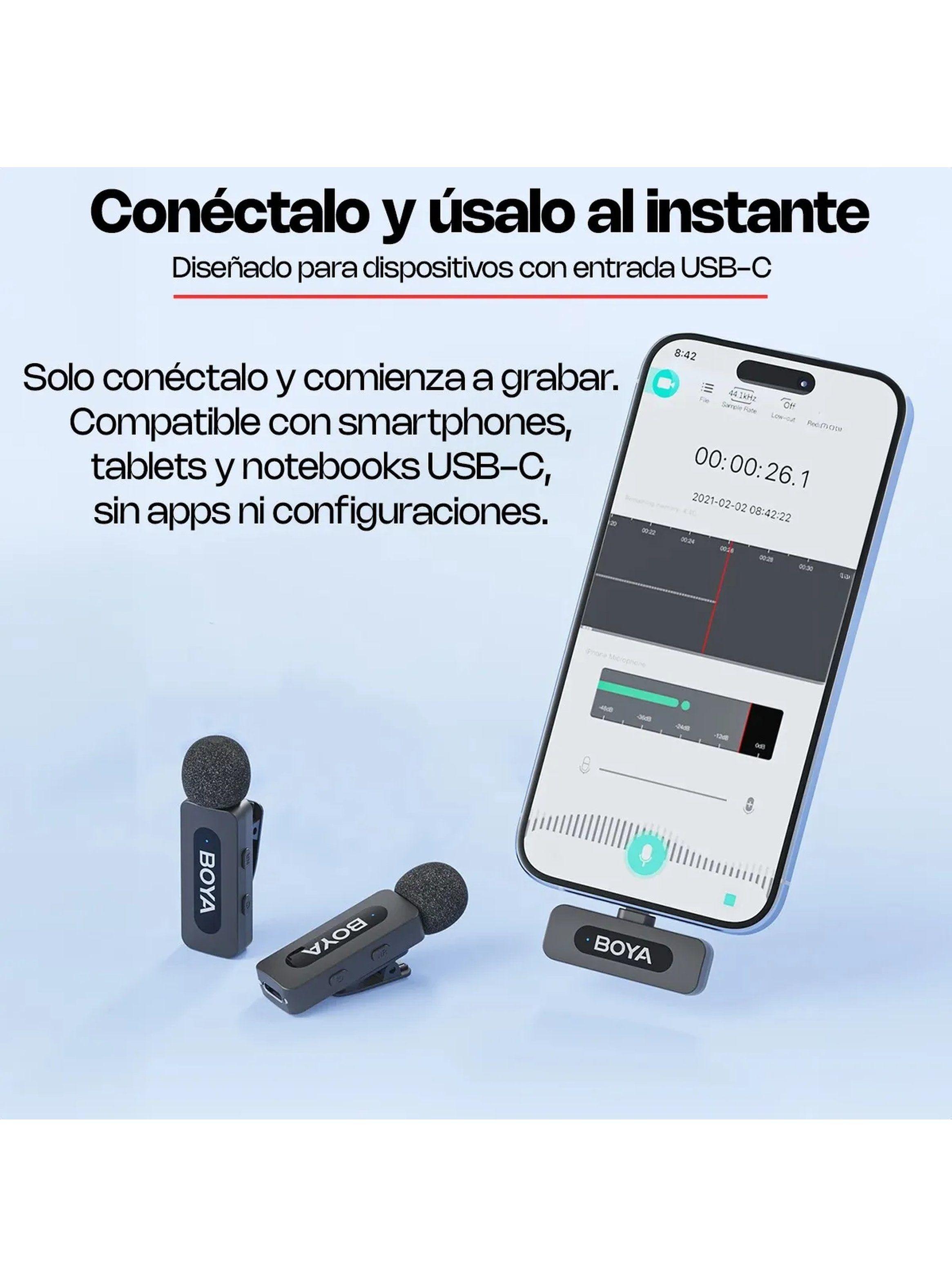 Micrófono Inalámbrico Doble Cancelación de Ruido USB-C-8