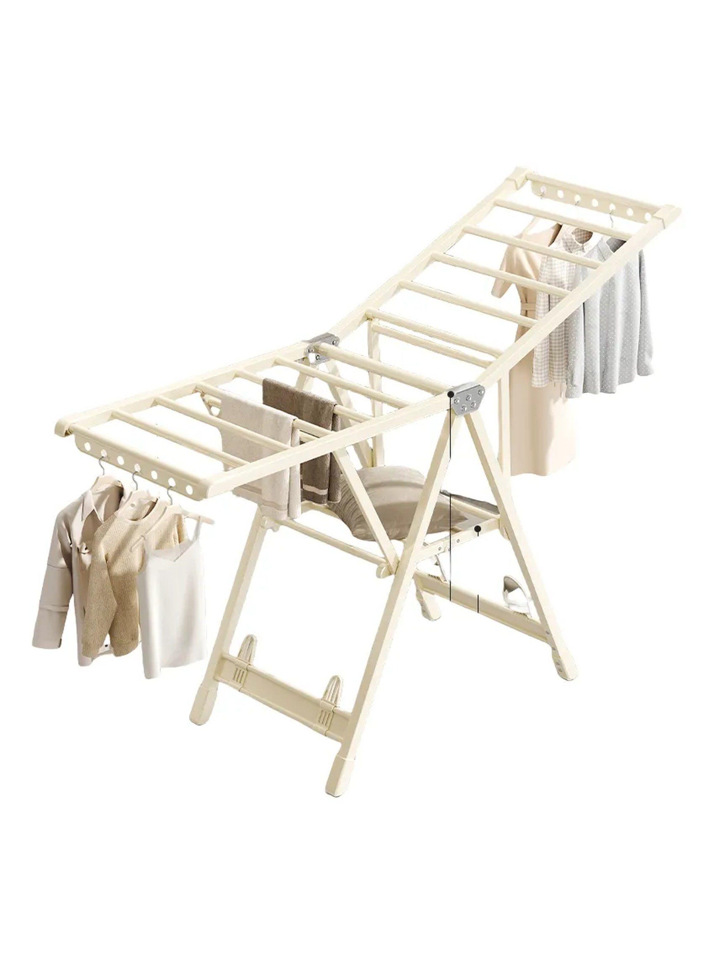 Tendedero Multifuncional Ajustable Plegable Metal Beige-0