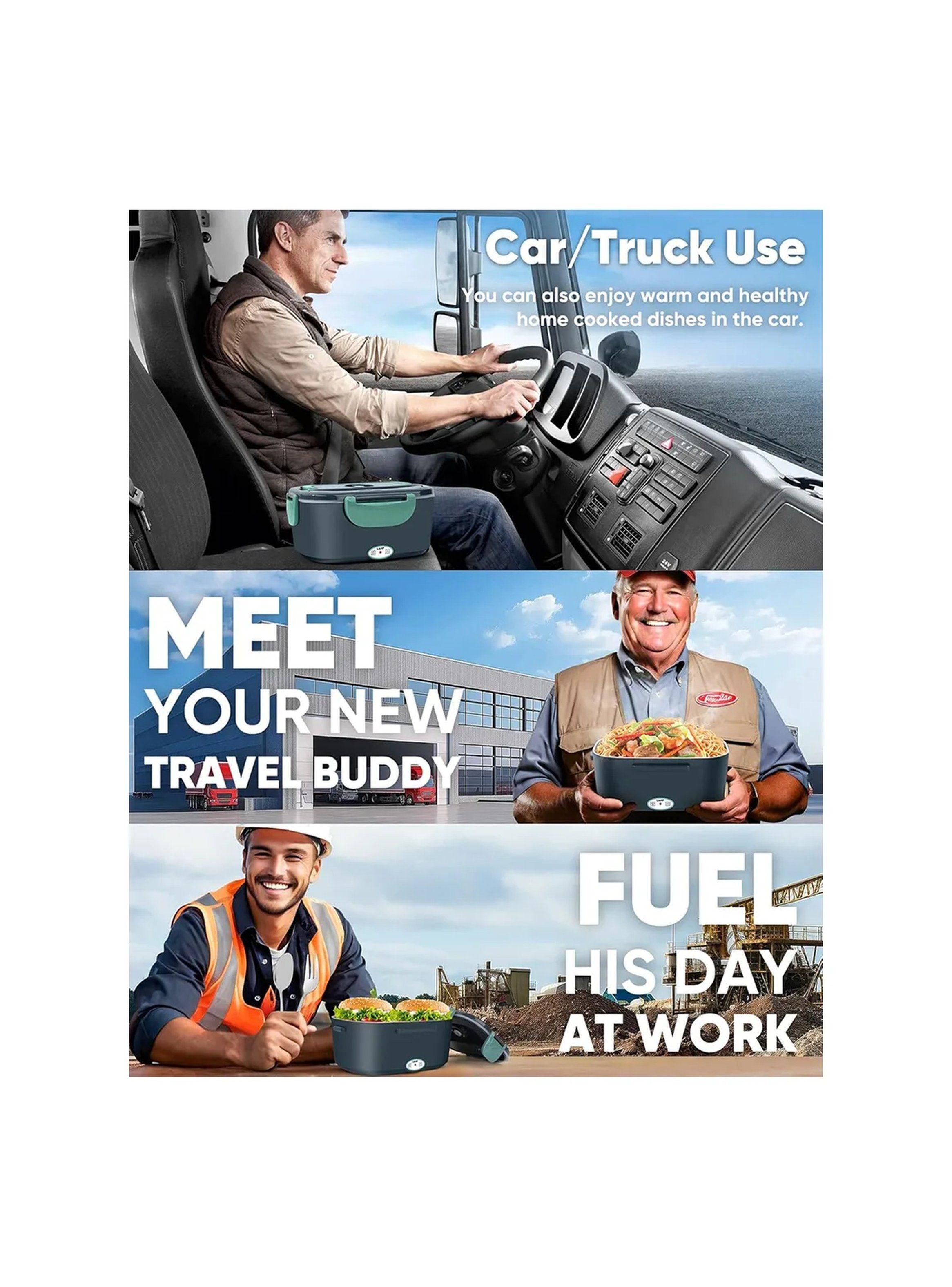 Lonchera Eléctrica Portátil Acero Inoxidable 1.5L 12V/220V Verde-9