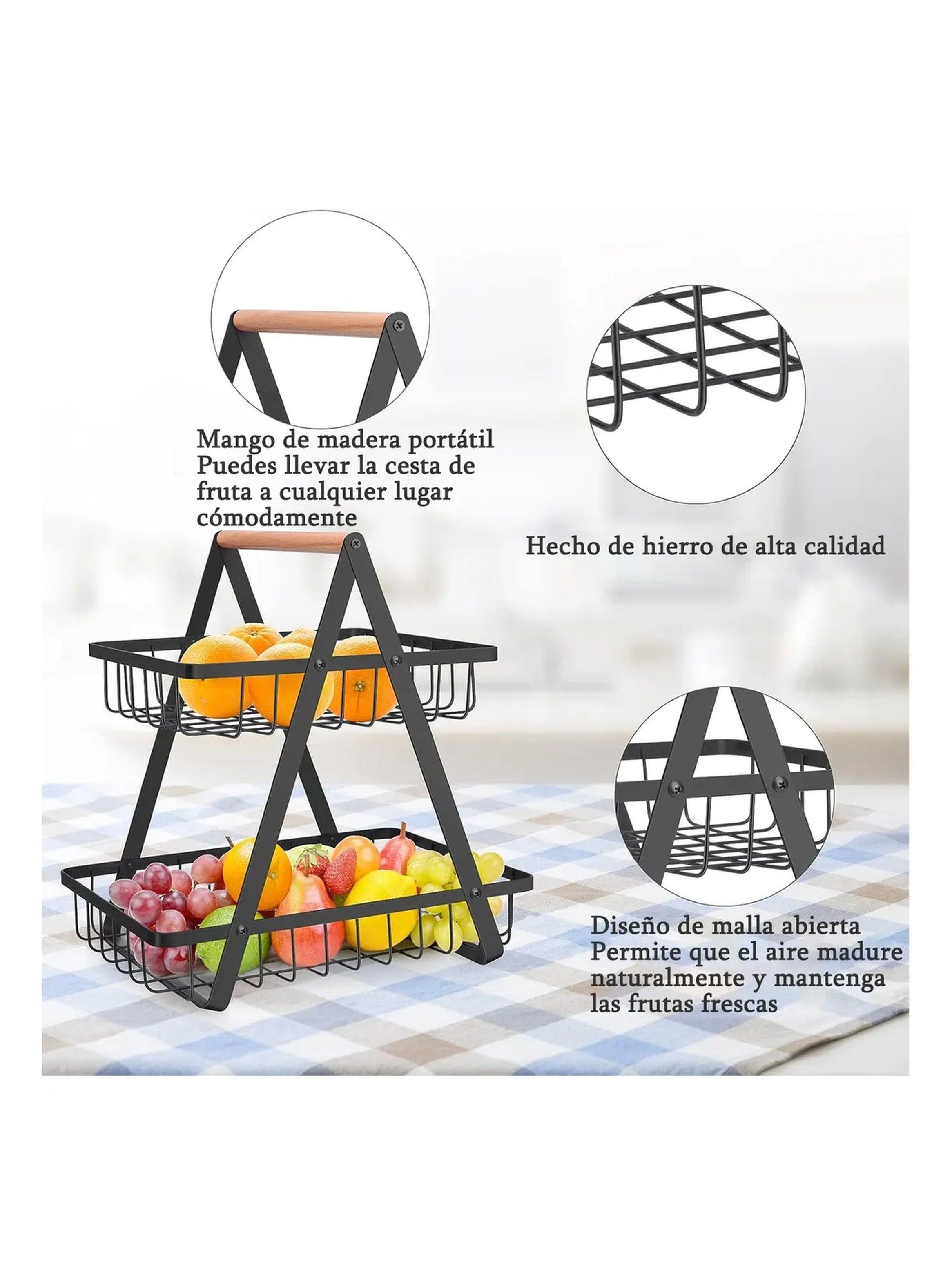 Estante de Almacenamiento de Metal Multiusos 2 Niveles Negro -3