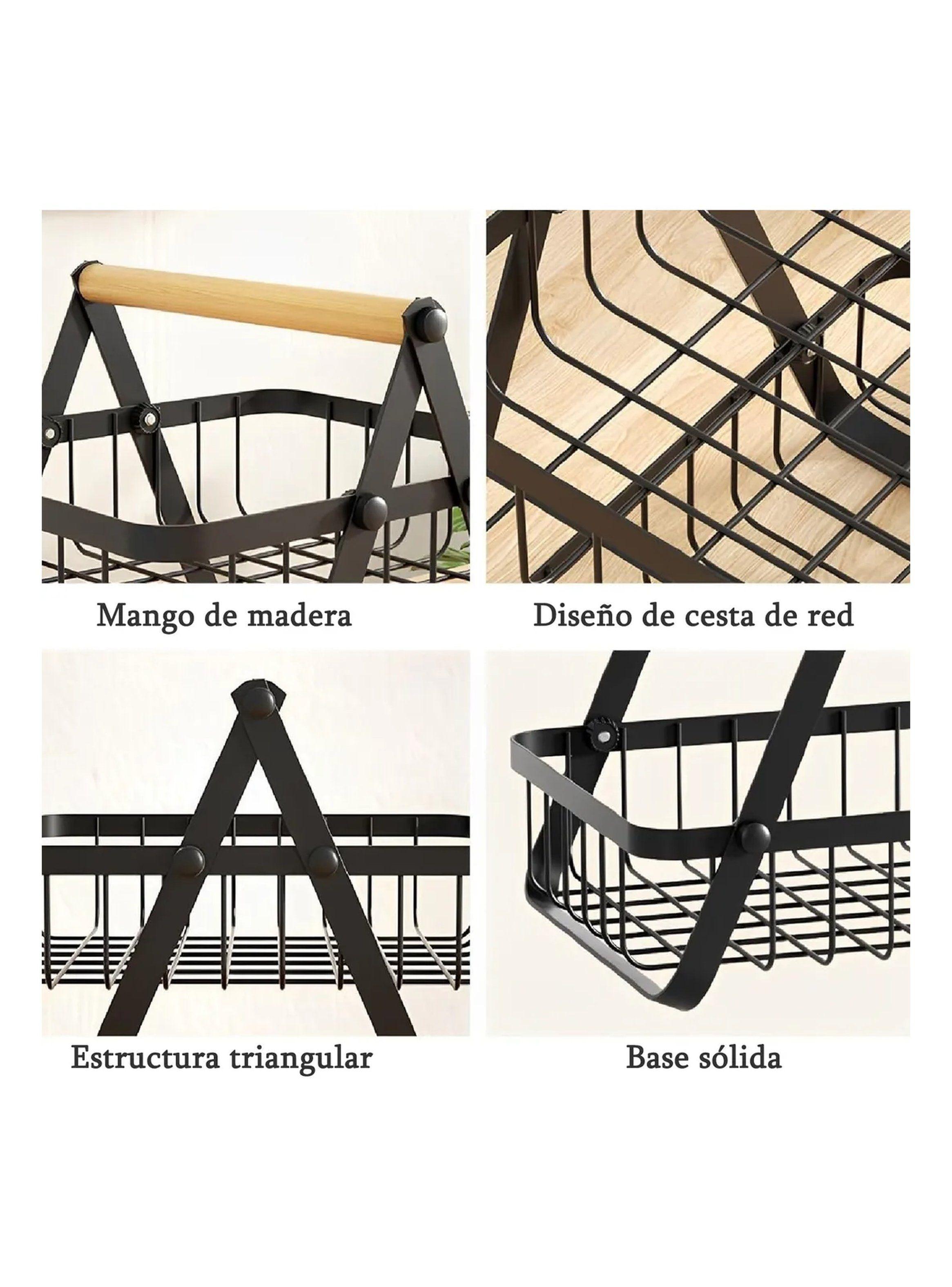 Estante de Almacenamiento de Metal Multiusos 2 Niveles Negro -5