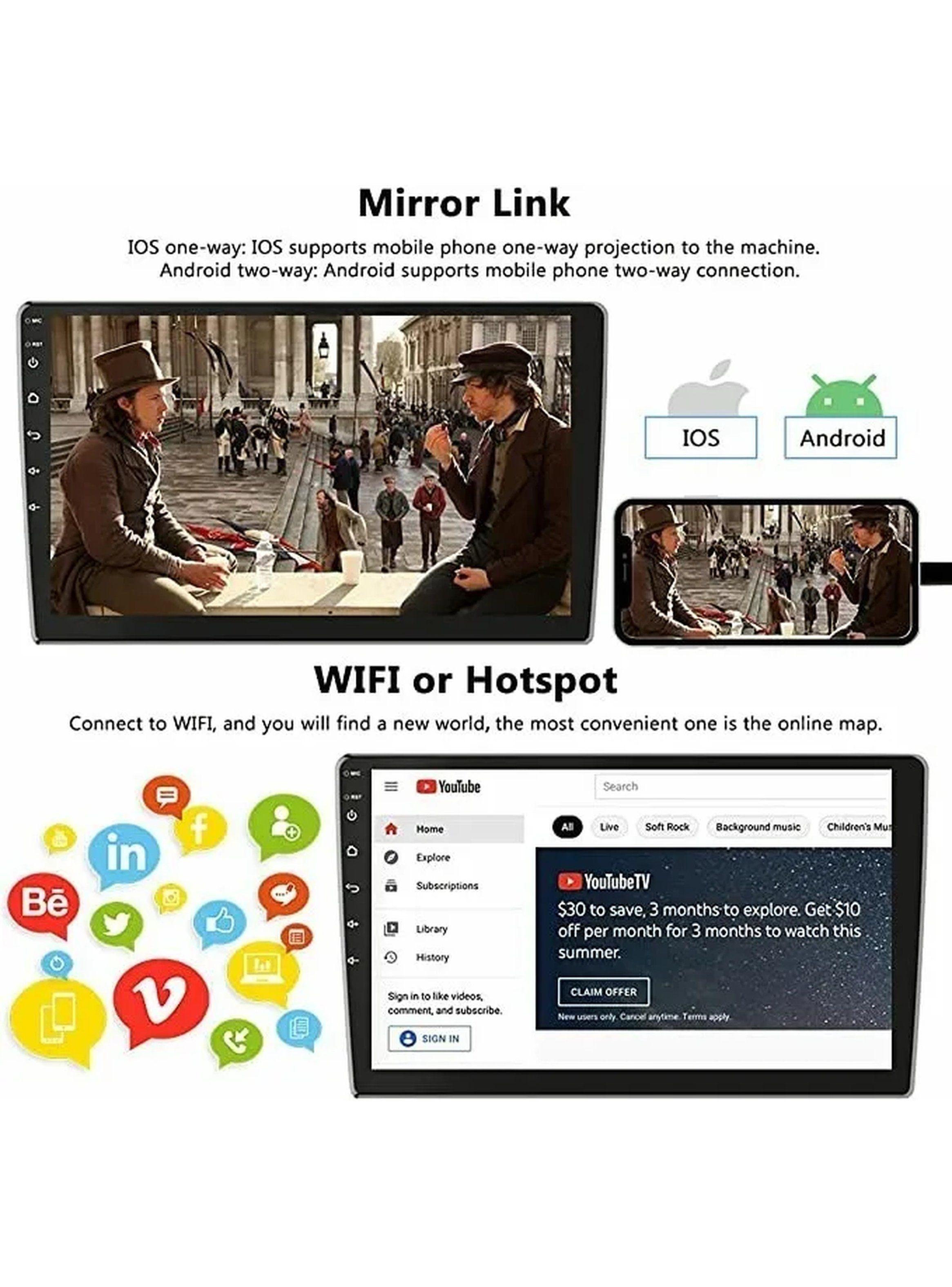Pantalla Táctil Android para Auto 10 Pulgadas Bluetooth GPS WiFi-2