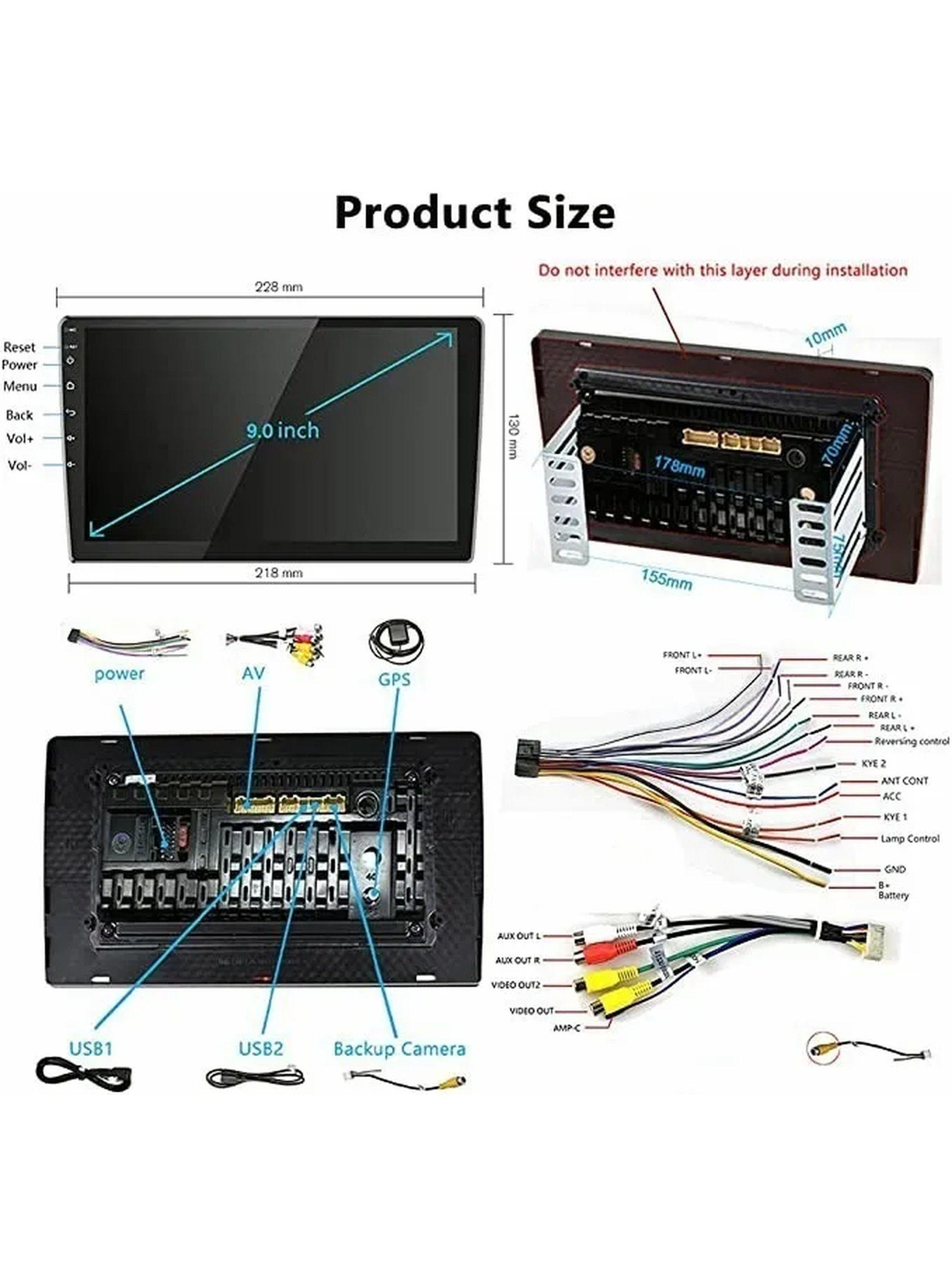 Pantalla Táctil Android para Auto 10 Pulgadas Bluetooth GPS WiFi-4