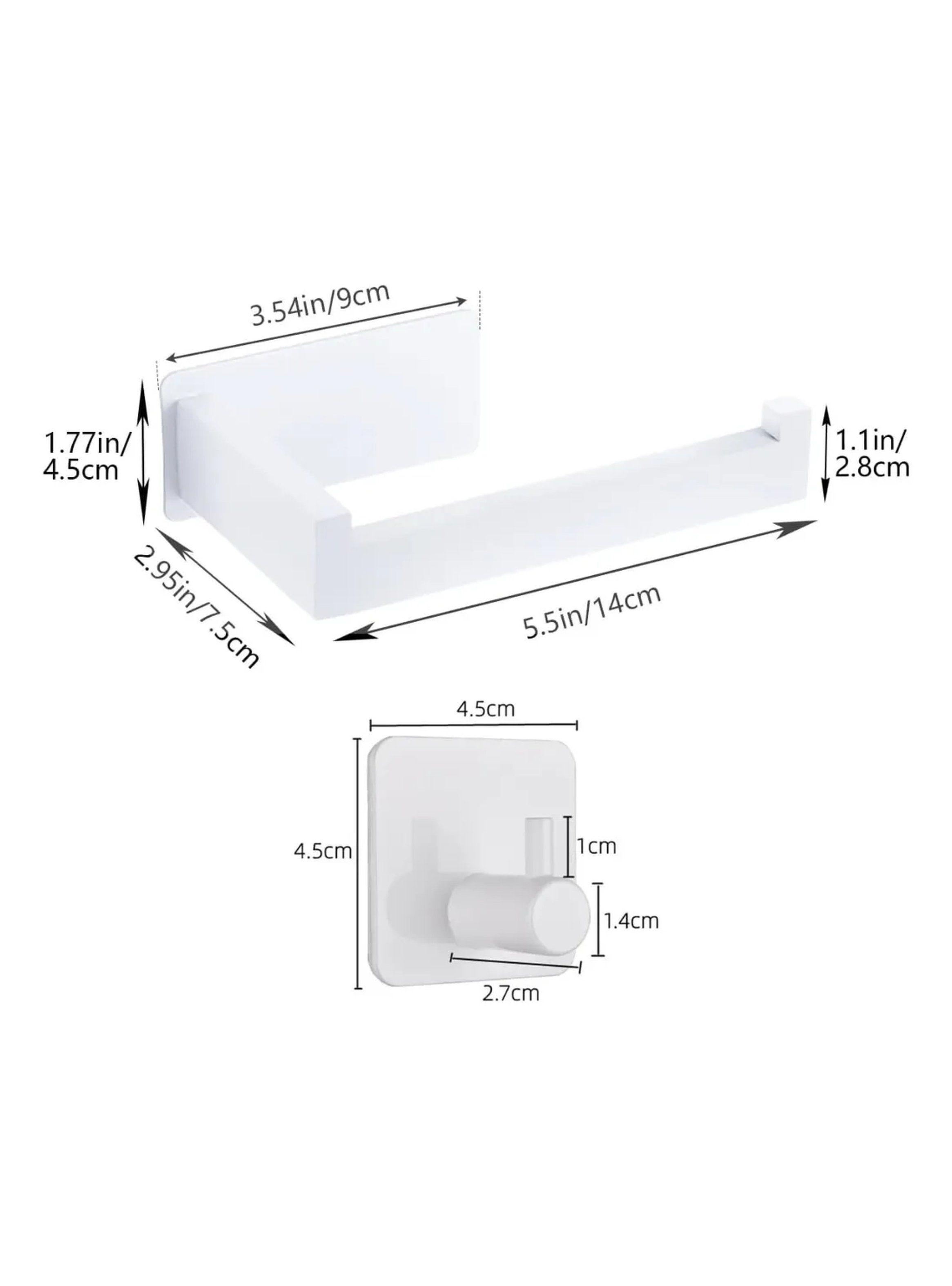 Soporte Portarrollos Adhesivo Baño Blanco-1