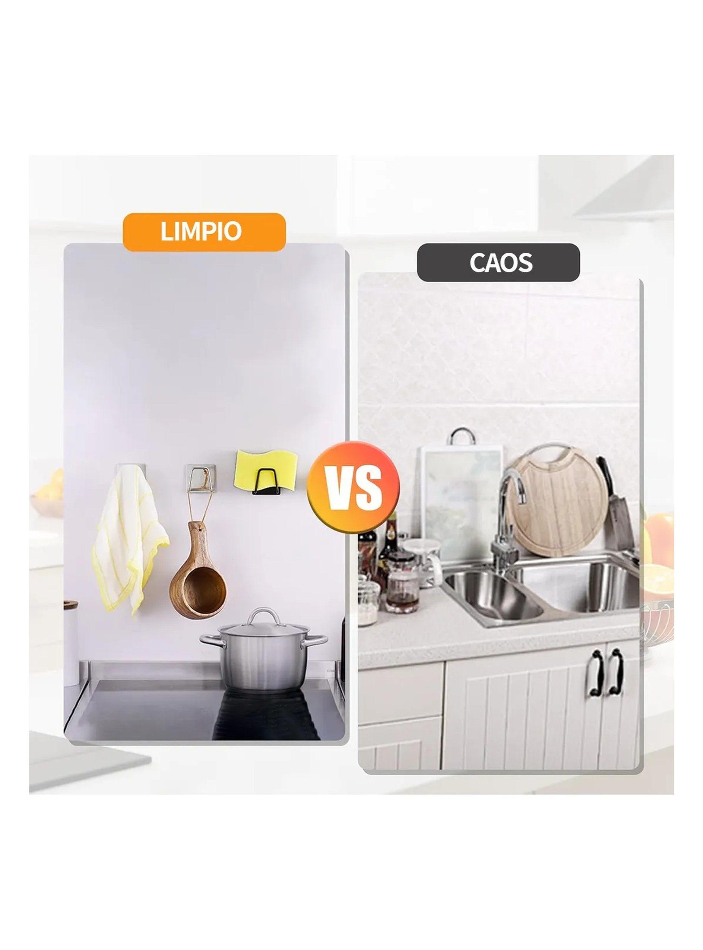 Soporte Adhesivo Multiuso Acero Inoxidable 5x5cm Pack de 10-6