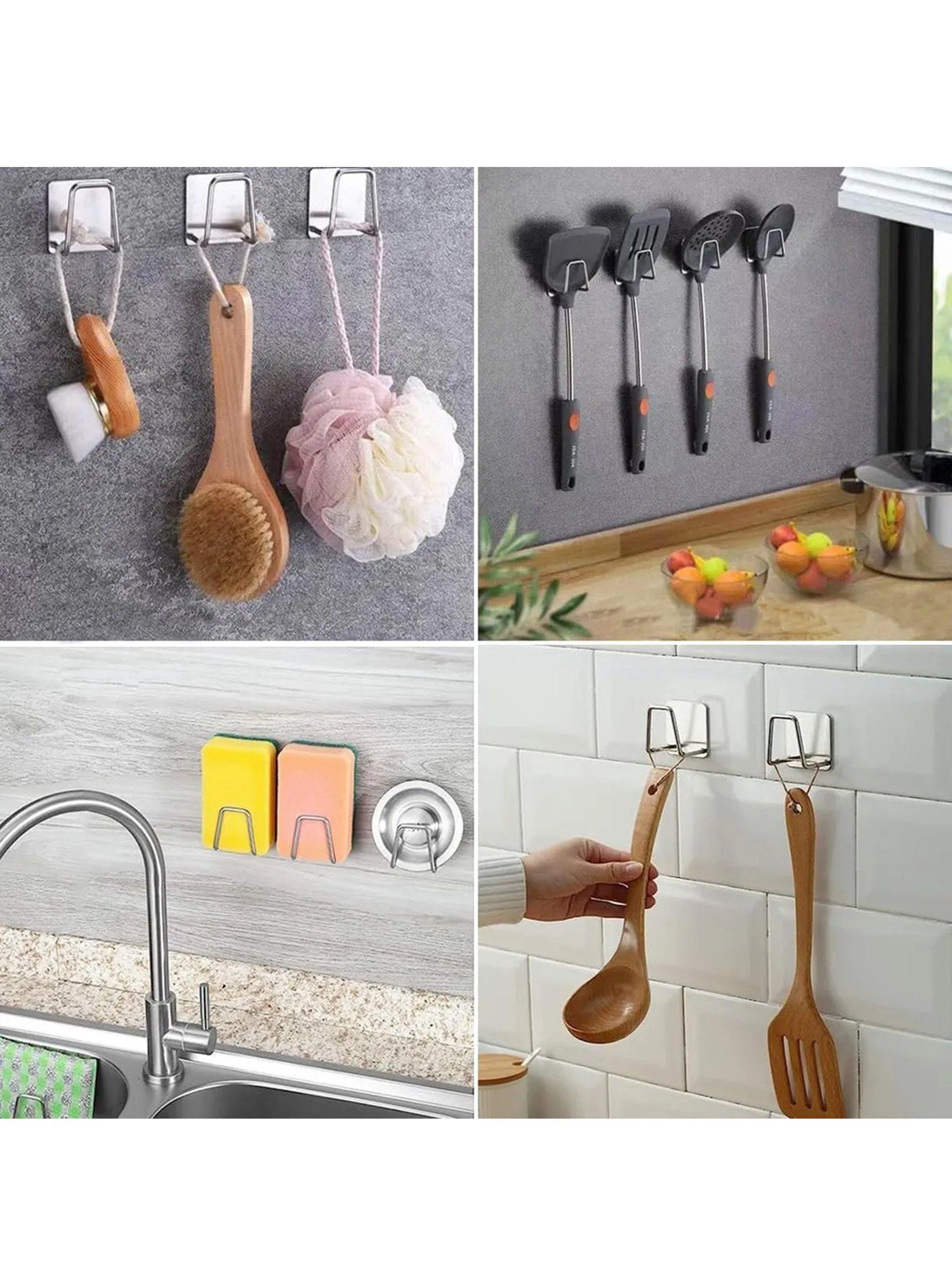 Soporte Adhesivo Multiuso Acero Inoxidable 5x5cm Pack de 10-7