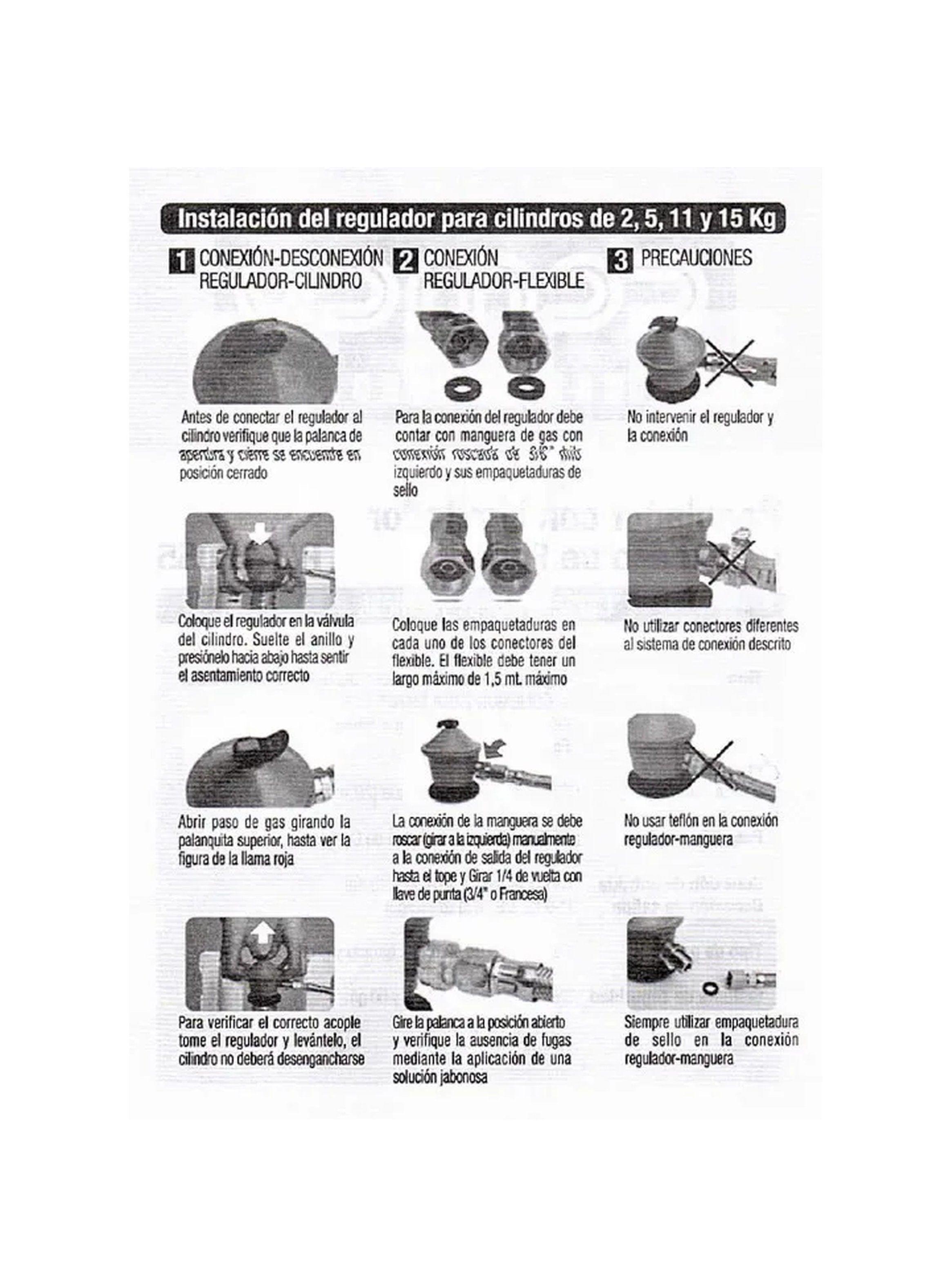 Regulador Para Gas Licuado Conexión 3/8" Certificado SEC-5