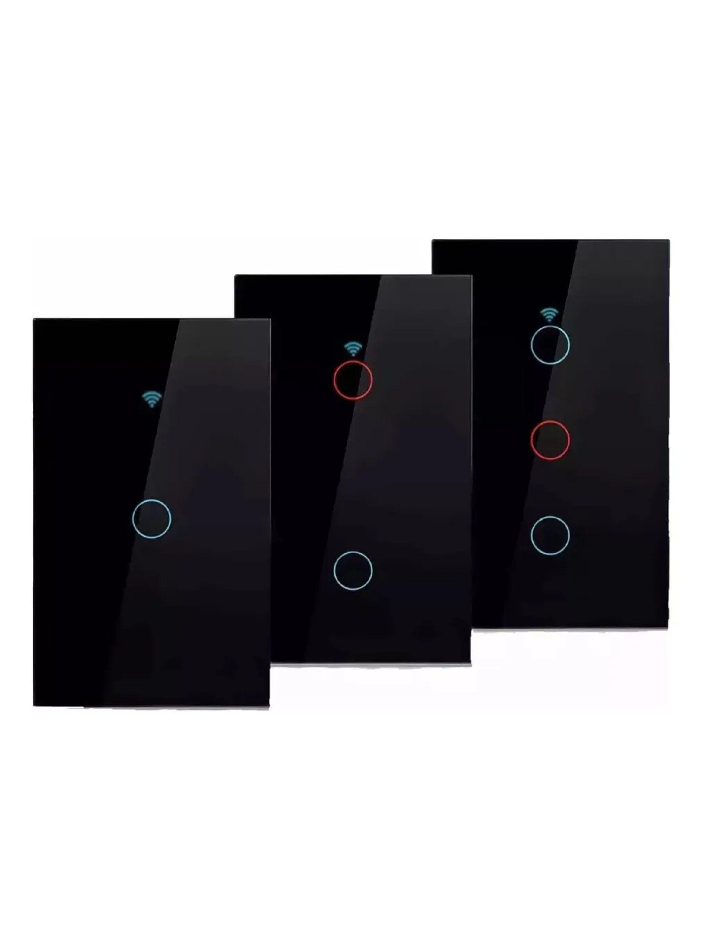 Interruptor de Luz Inteligente Wi-Fi Control Táctil Negro-6