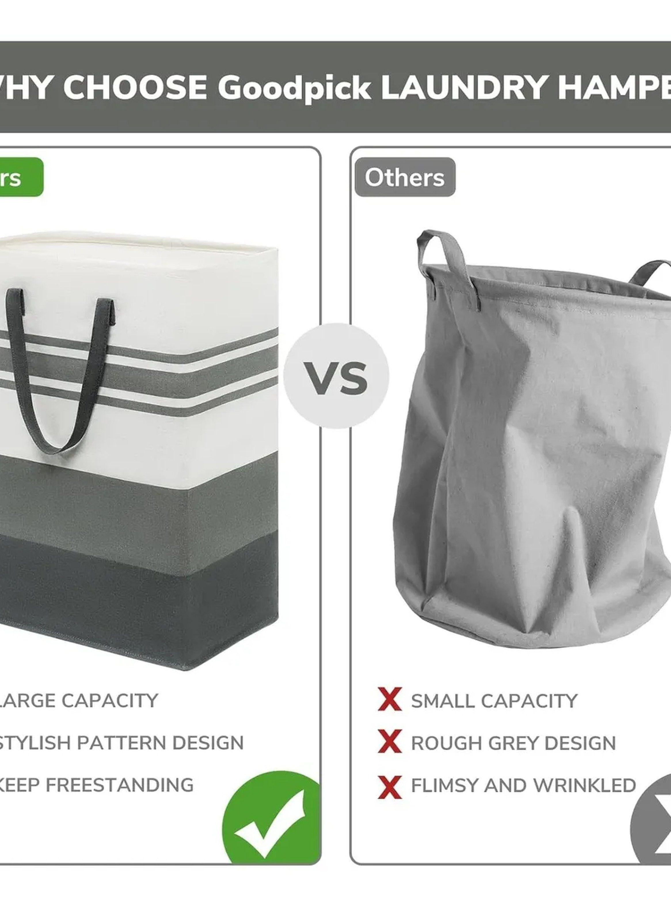 Canasta De Ropa Plegable 75L Tela Gris-2